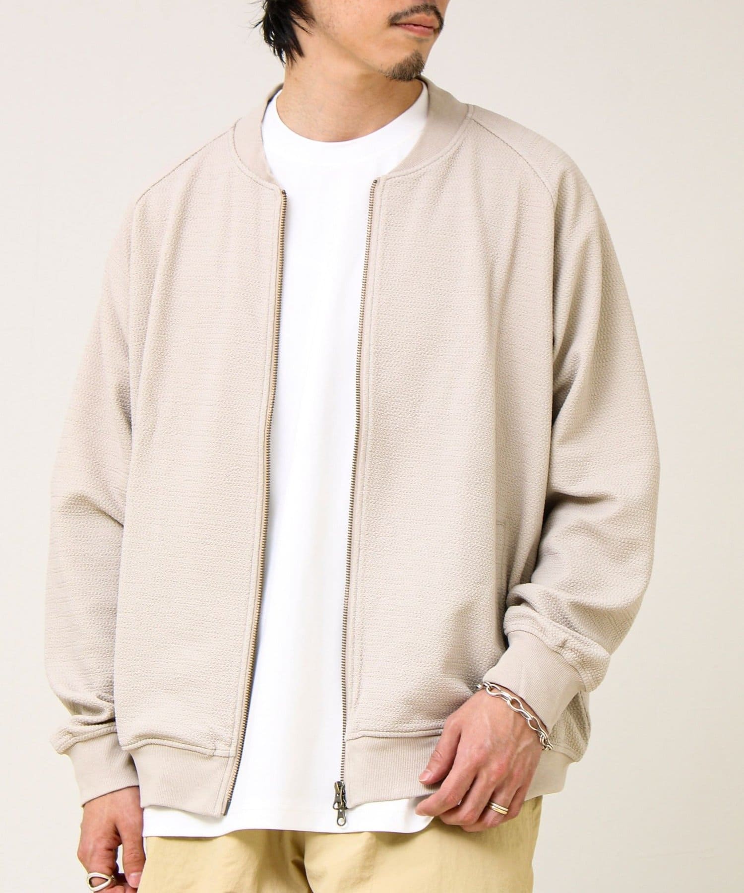 FREDY & GLOSTER(フレディ アンド グロスター) 【きれいめに使える】フクレジャガード MA1カーデ