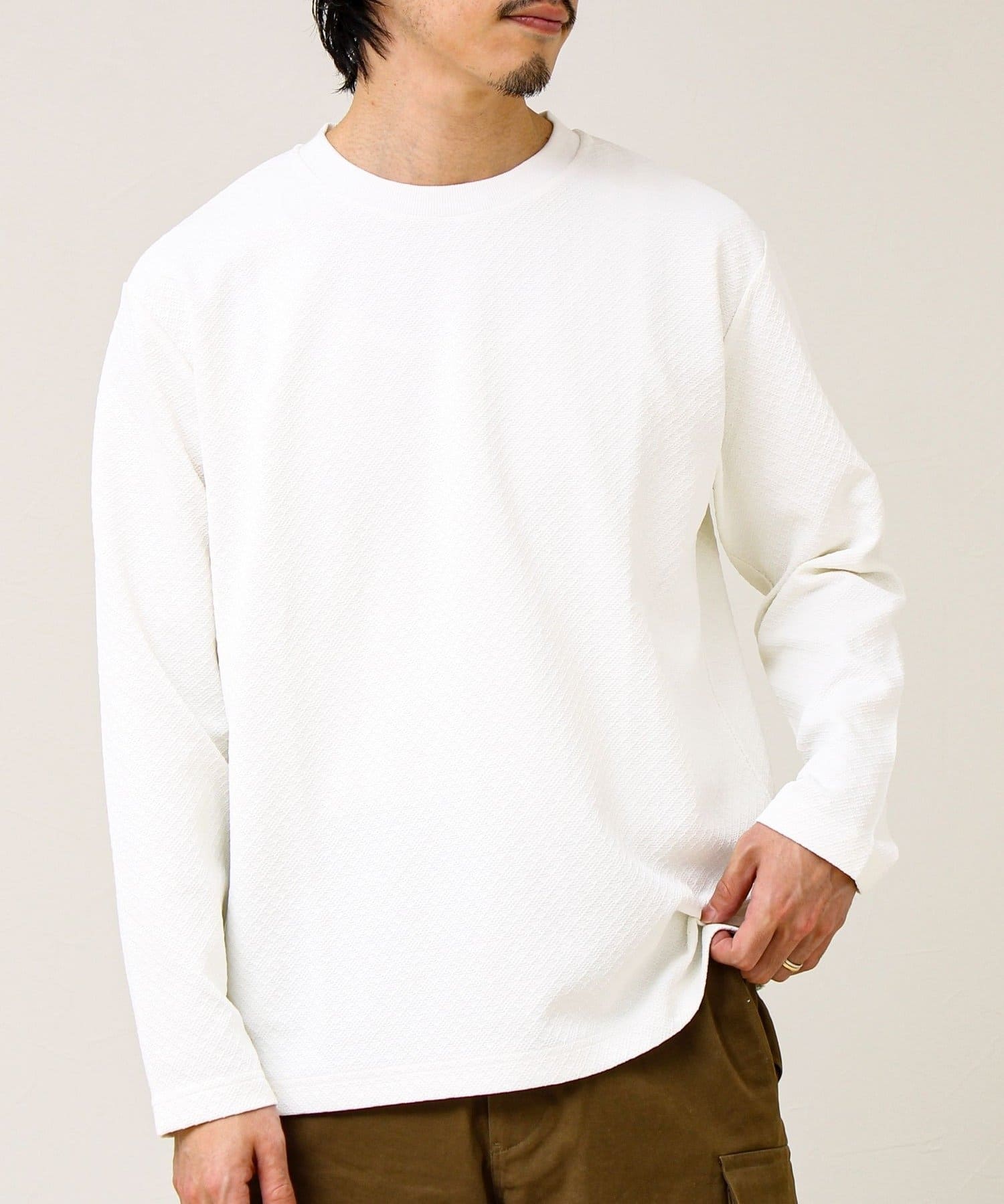 FREDY & GLOSTER(フレディ アンド グロスター) 【素材で魅せる】フクレリンクスジャガードロンT