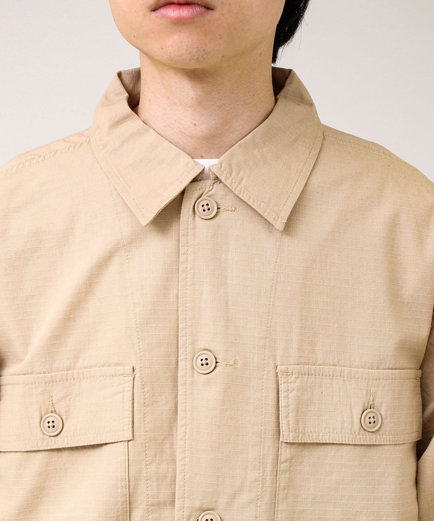 FREDY & GLOSTER(フレディ アンド グロスター) 【デニム/リップストップ】ミリタリーオーバーシャツ