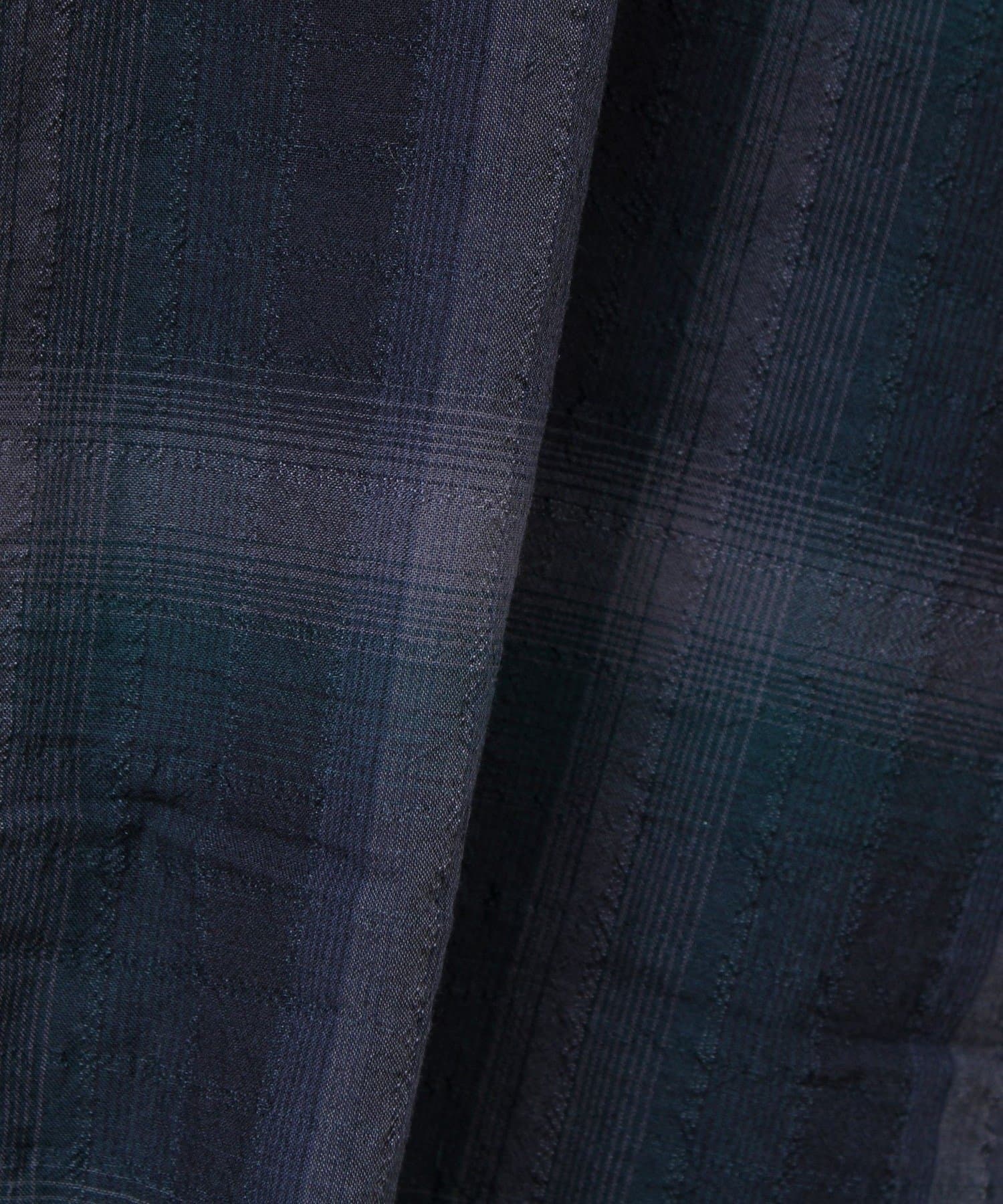 FREDY & GLOSTER(フレディ アンド グロスター) 【夏まで使える】テクスチャーバンドカラーチェックシャツ