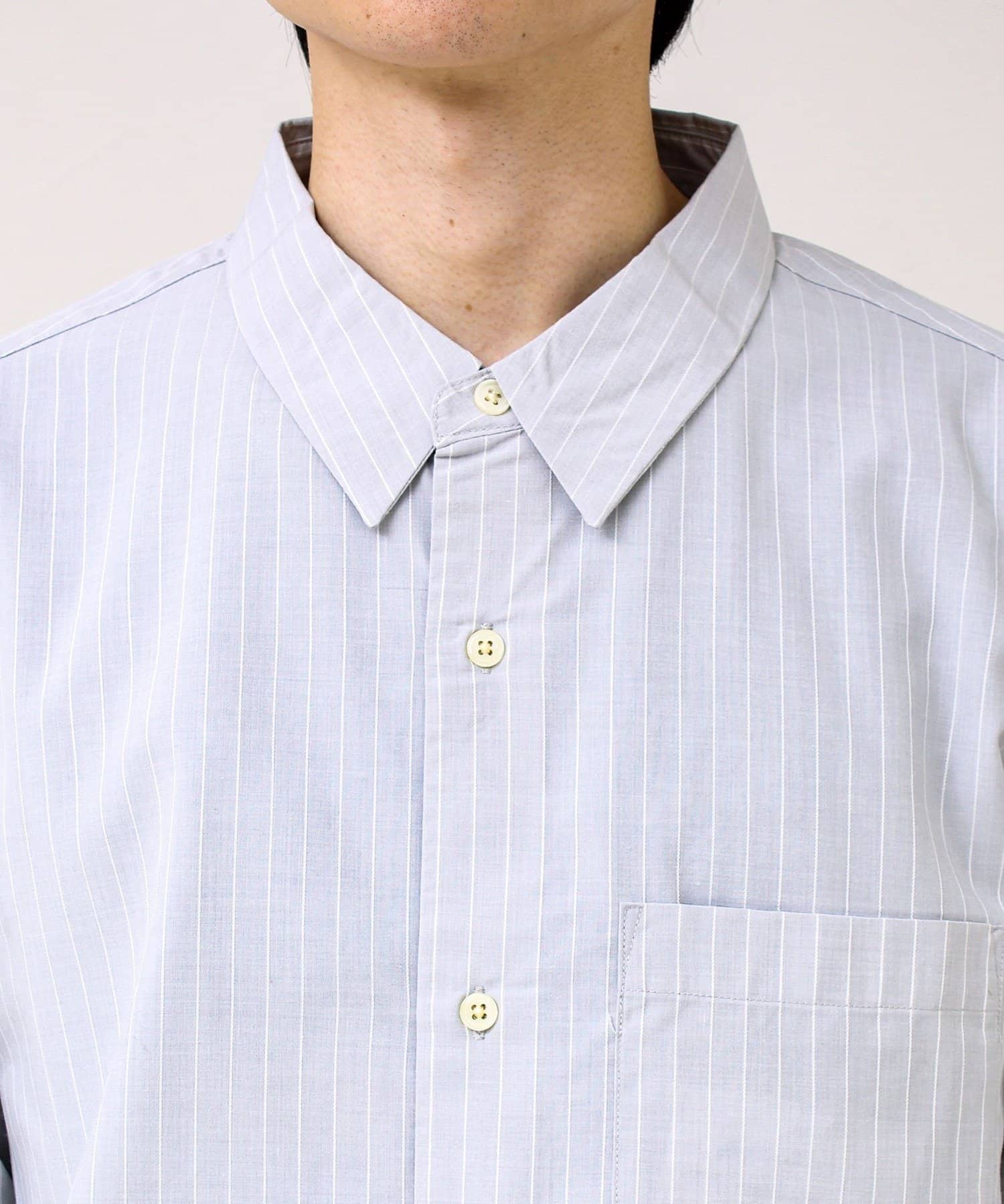 FREDY & GLOSTER(フレディ アンド グロスター) 【ストライプ/無地】レーヨン混 レギュラーカラーシャツ