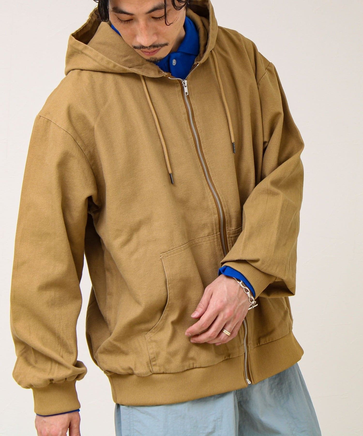 FREDY & GLOSTER(フレディ アンド グロスター) 【タフに着回す】キャンバス/デニム ジップパーカー