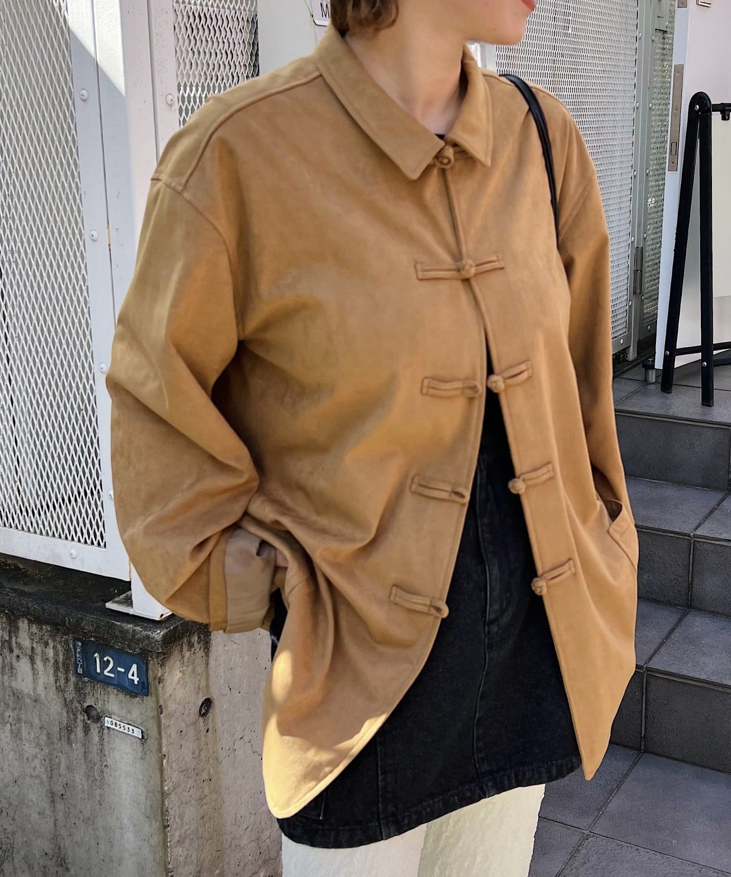 OUTLET(アウトレット) 【Kastane】ヴィーガンスウェードレザーチャイナジャケット