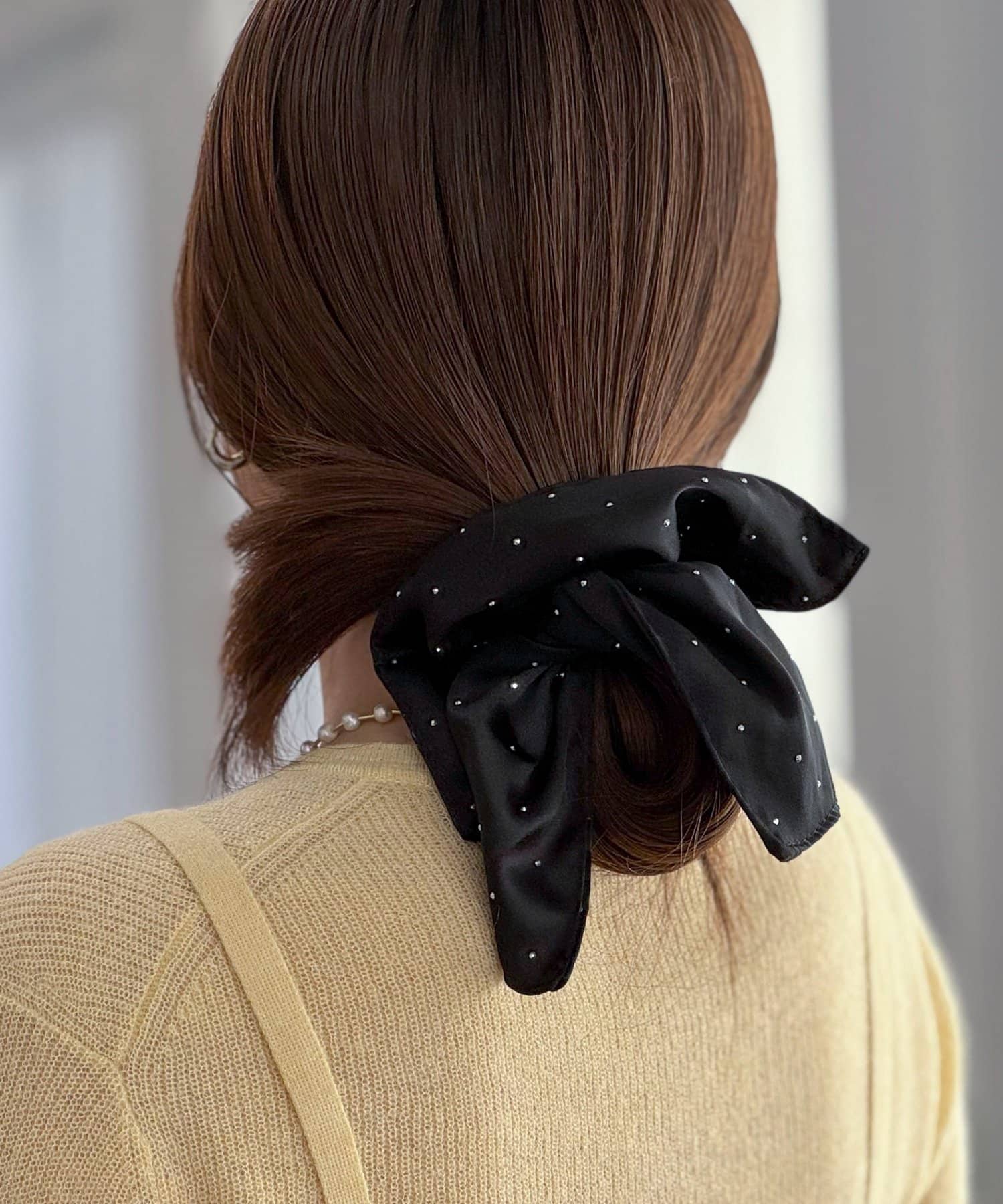 NOLLEY'S(ノーリーズ) NOLLEYSサテンスクエアキラドットシュシュ