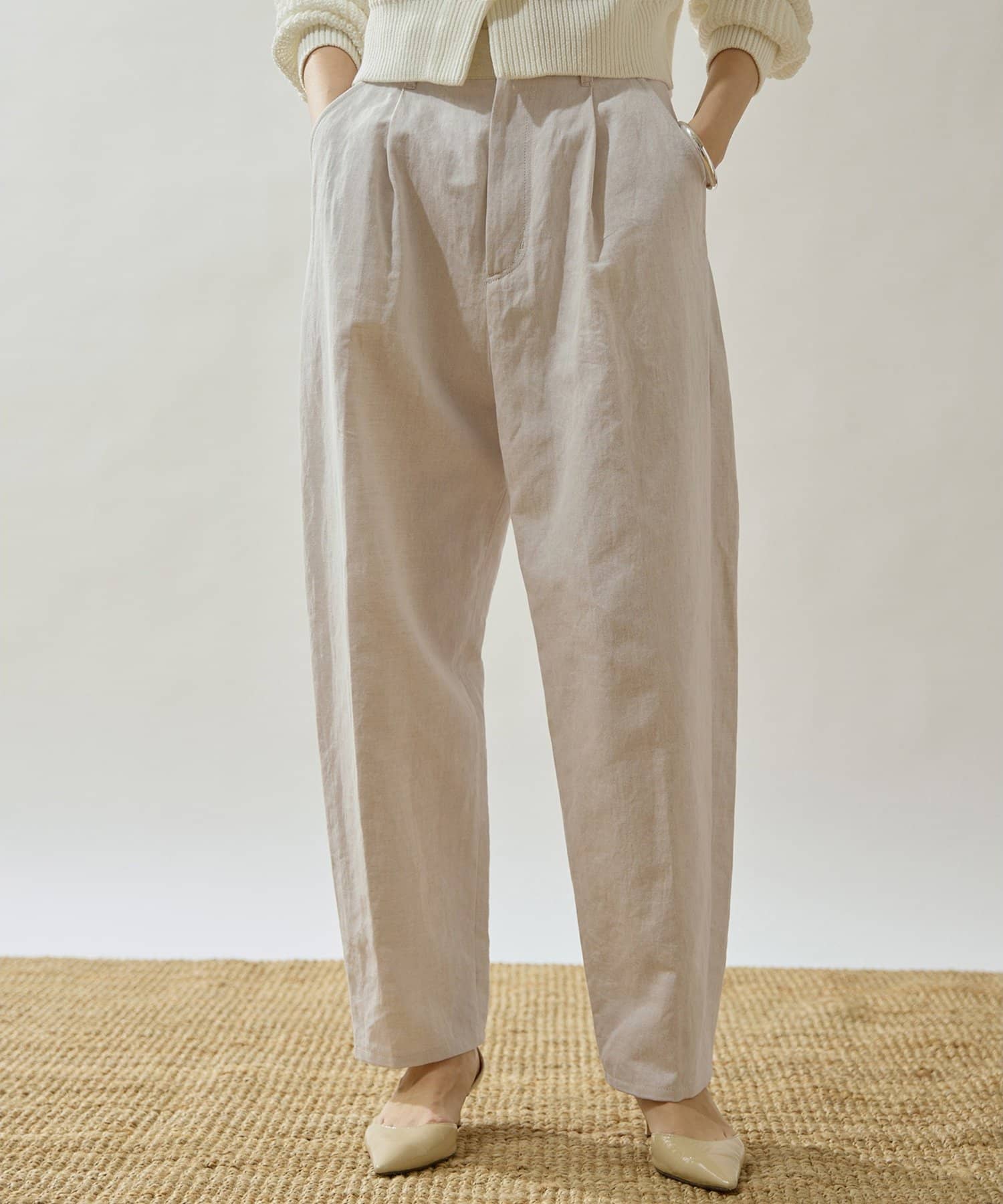 Whim Gazette(ウィム ガゼット) 【Drawing Numbers】コットンリネンデニムカーゴパンツ