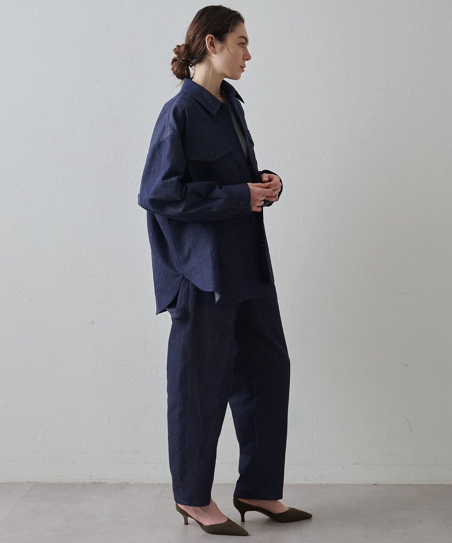 Whim Gazette(ウィム ガゼット) 【Drawing Numbers】コットンリネンデニムカーゴパンツ