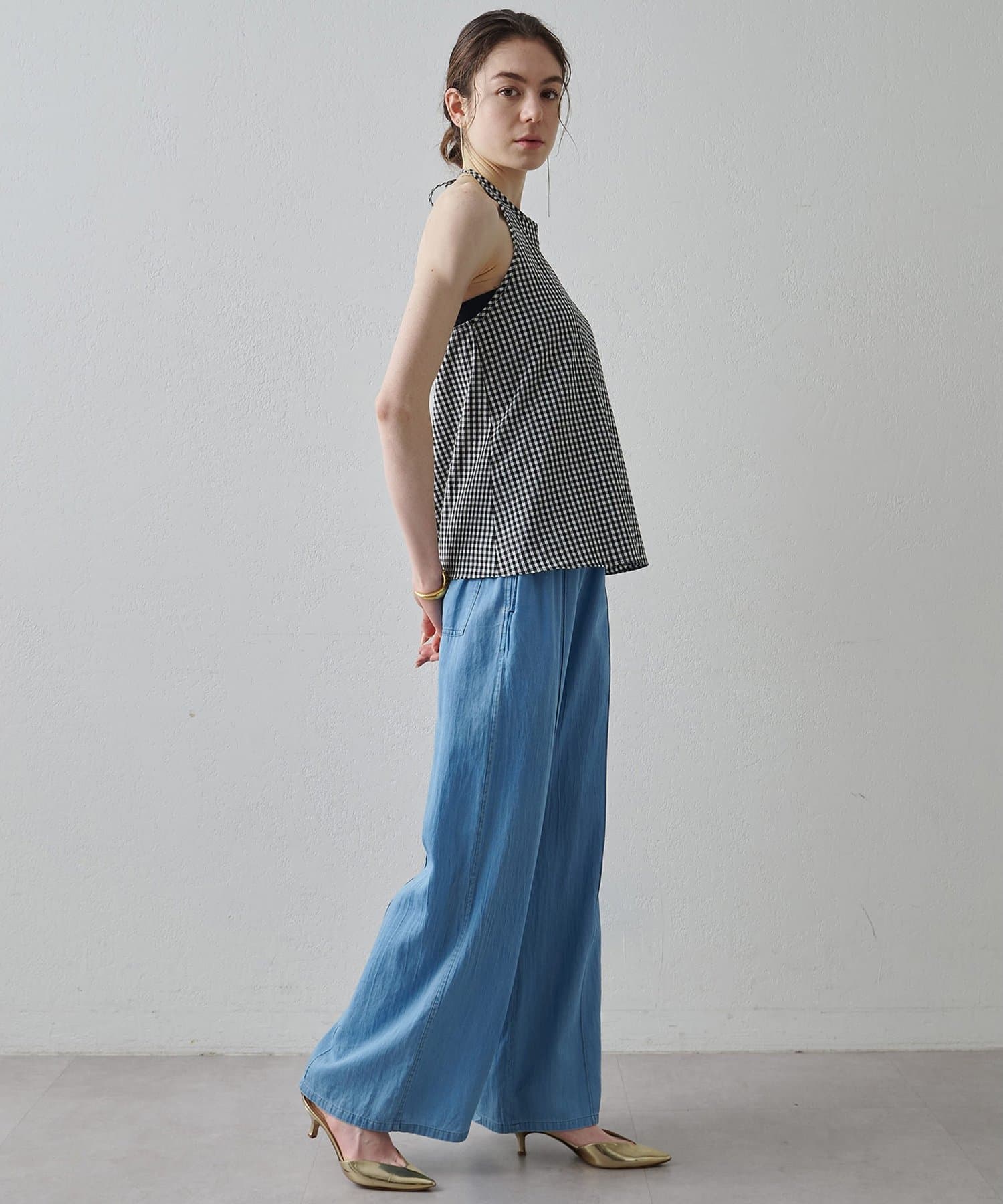 Whim Gazette(ウィム ガゼット) 【Drawing Numbers】オーガニックコットンホルターキャミソール