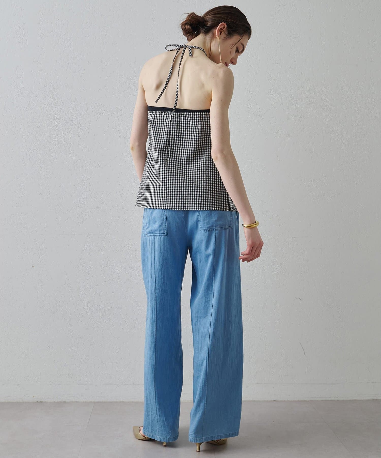 Whim Gazette(ウィム ガゼット) 【Drawing Numbers】オーガニックコットンホルターキャミソール