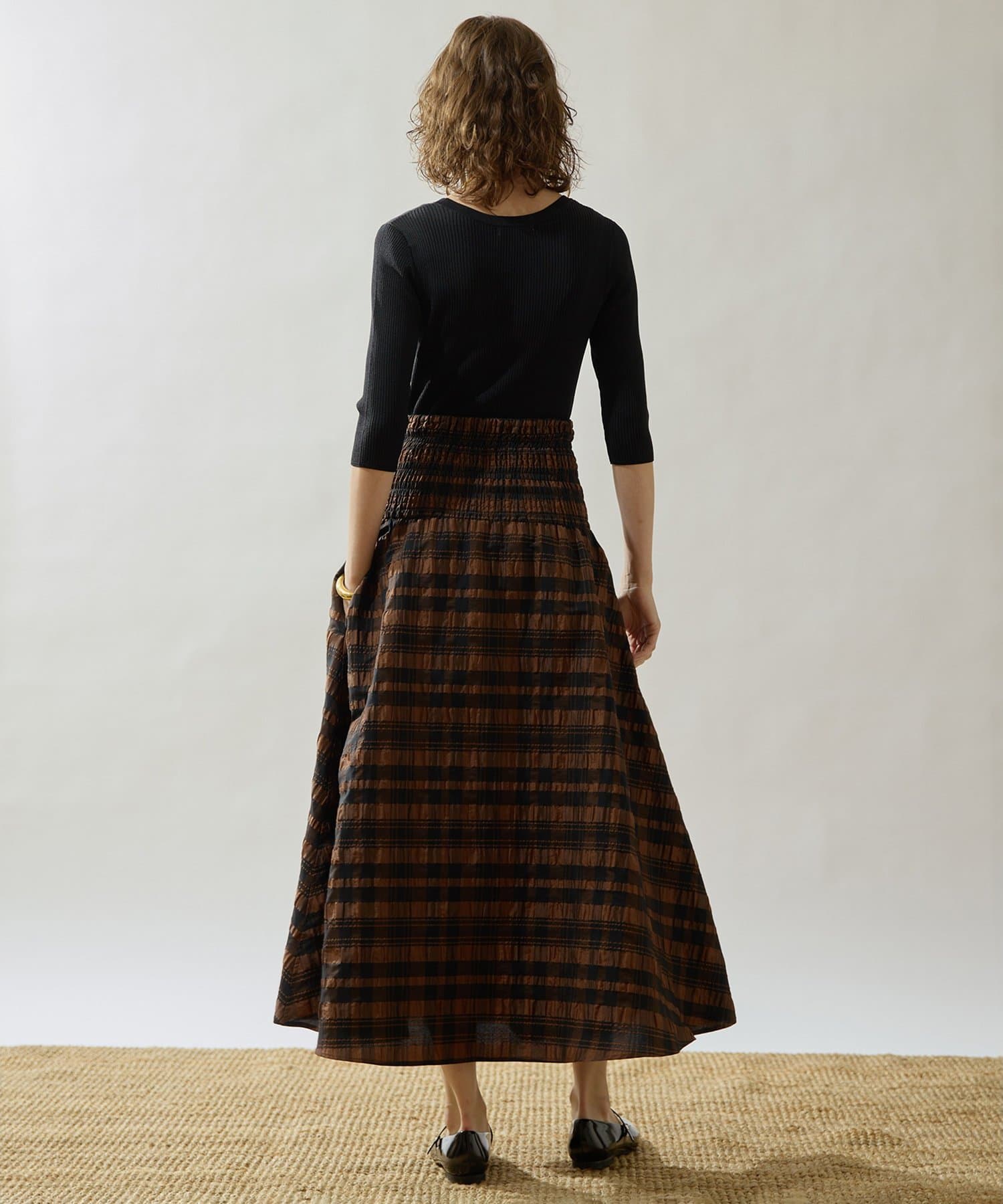 Whim Gazette(ウィム ガゼット) 【Drawing Numbers】リブハーフスリーブニット