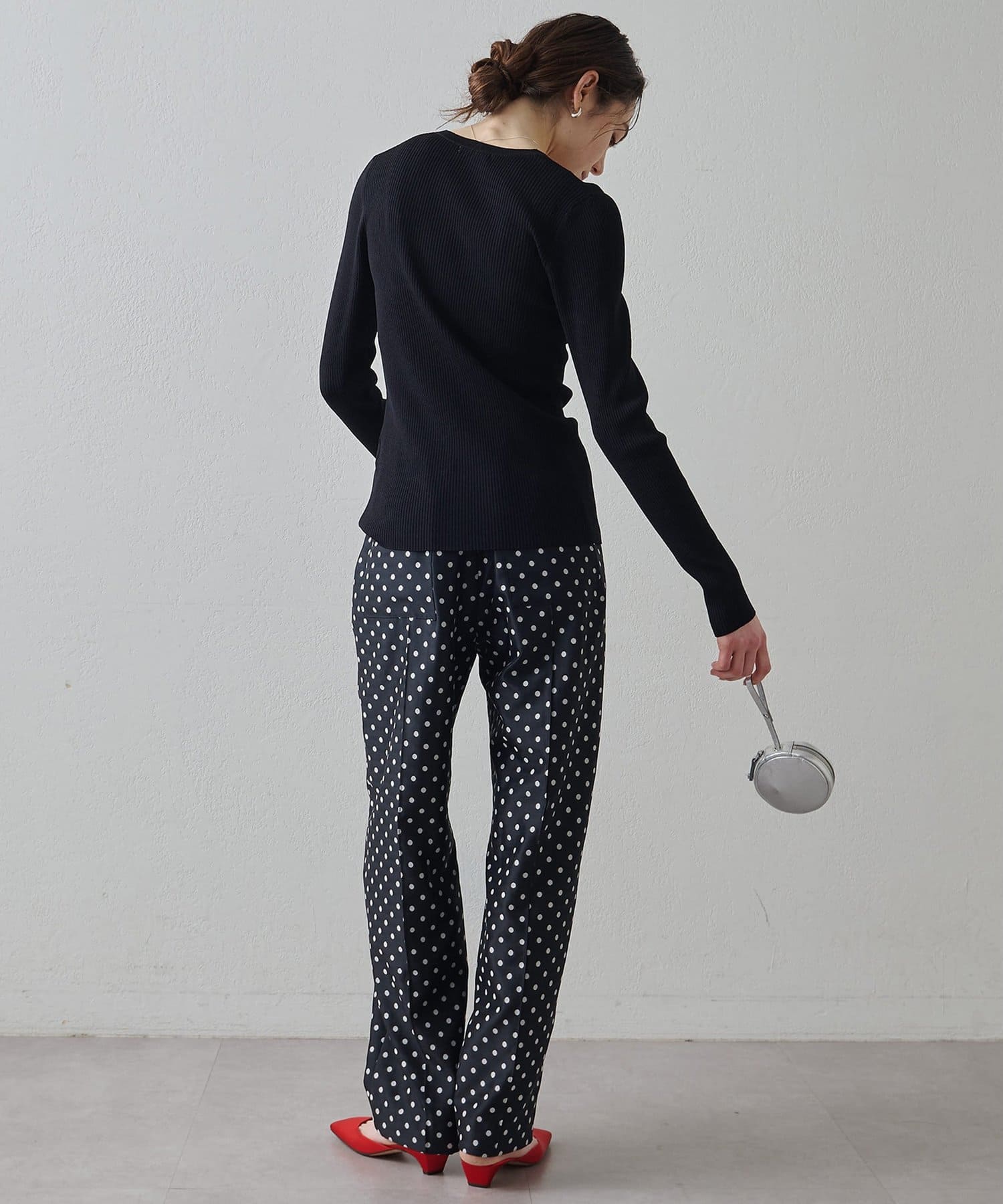 Whim Gazette(ウィム ガゼット) 【Drawing Numbers】リブVネックカーディガン