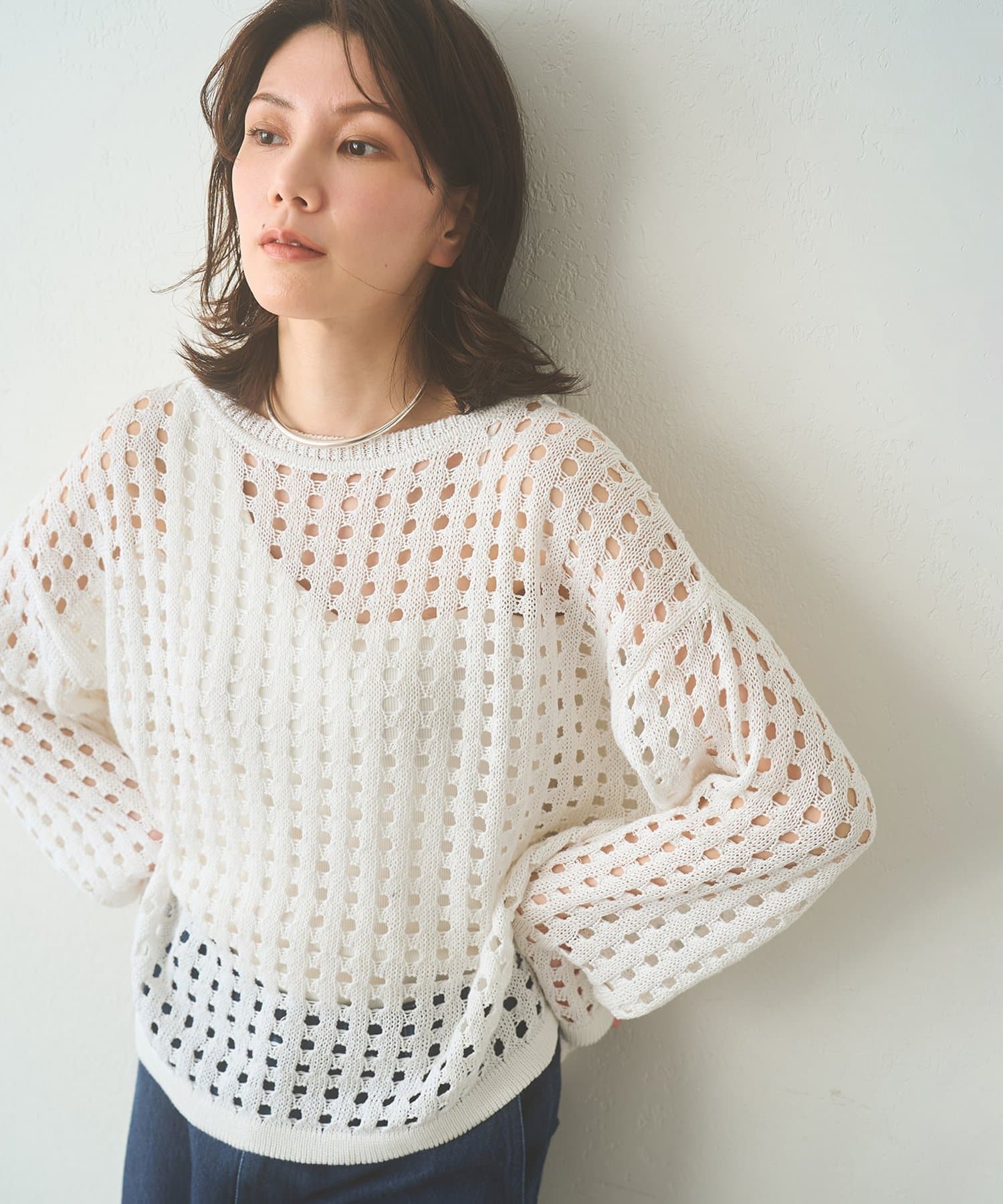 Whim Gazette(ウィム ガゼット) 【Drawing Numbers】アイレットニット