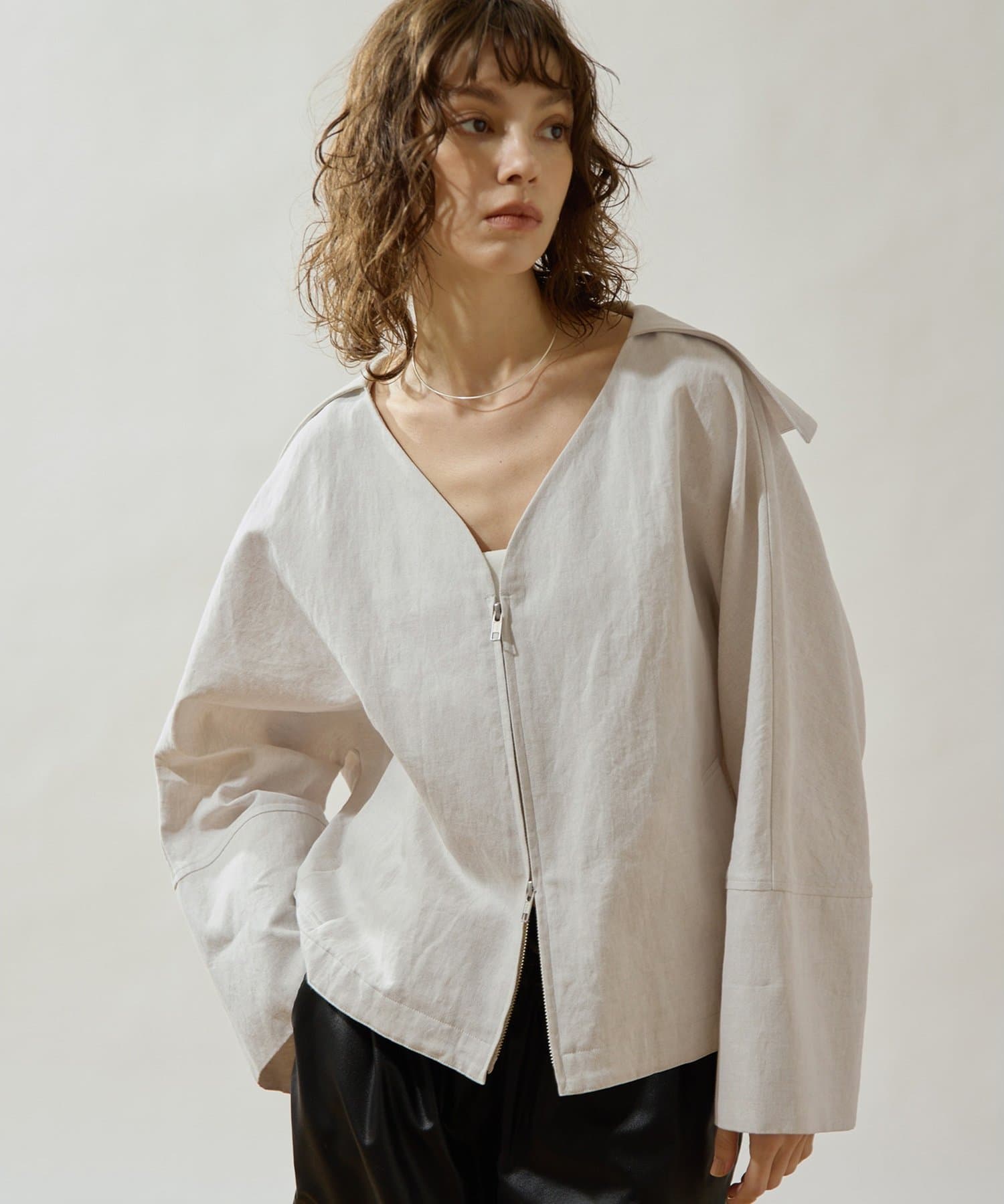 Whim Gazette(ウィム ガゼット) 【Drawing Numbers】コットンリネンデニムセーラージャケット