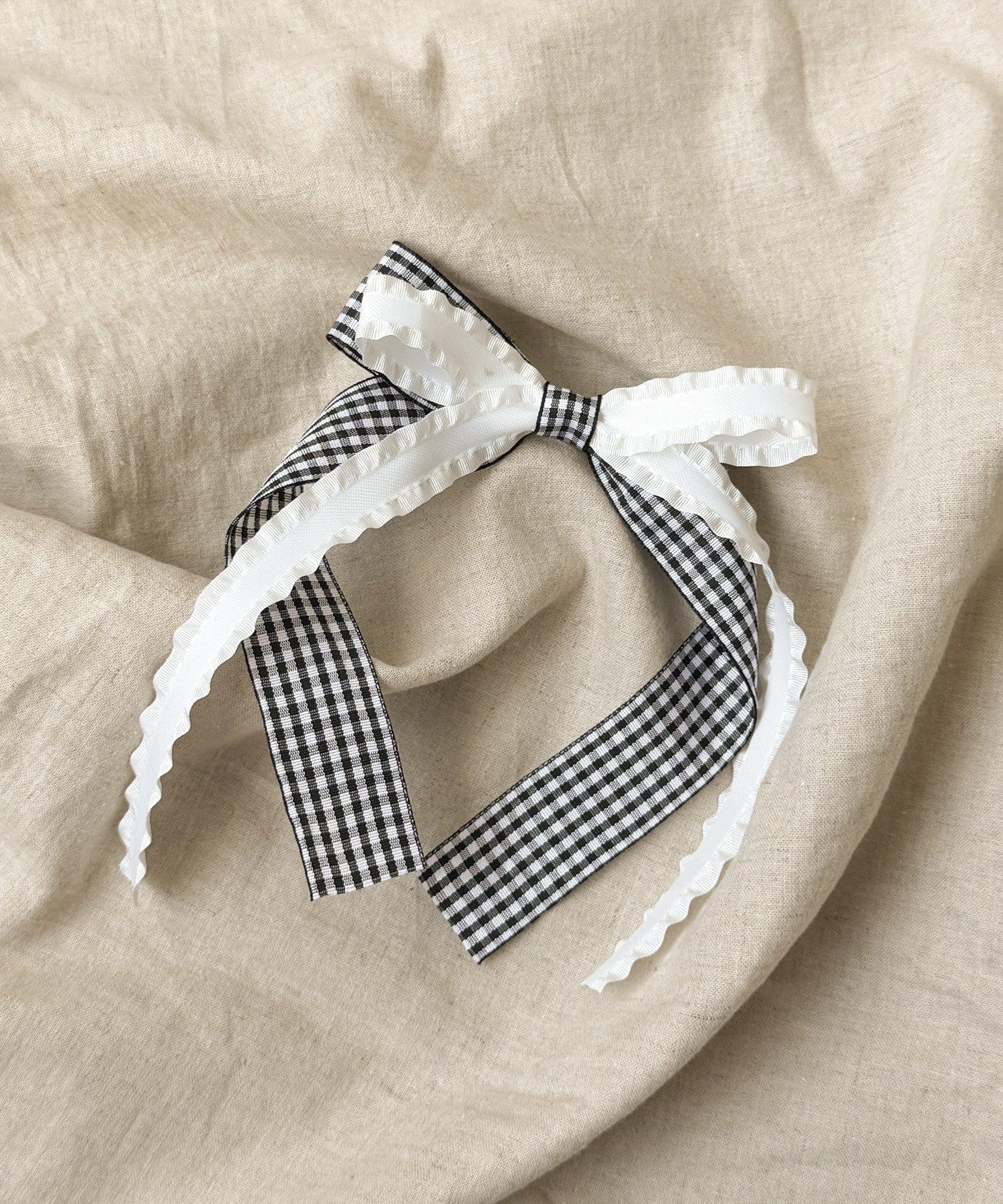 3COINS(スリーコインズ) ギンガムチェックリボンクリップ／KIDS