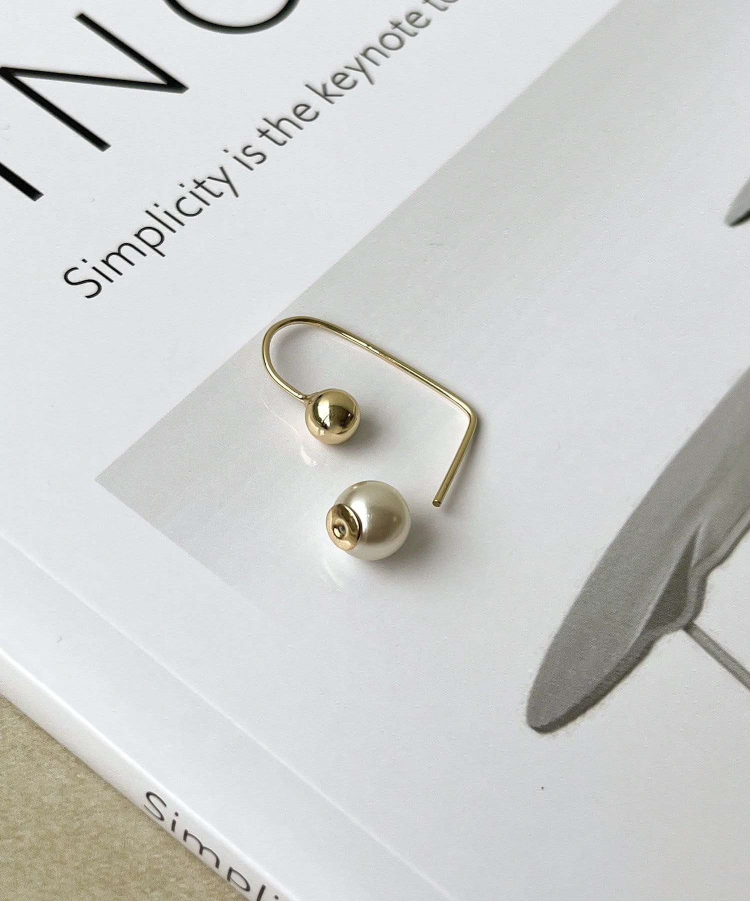 3COINS(スリーコインズ) パールキャッチデザインピアス