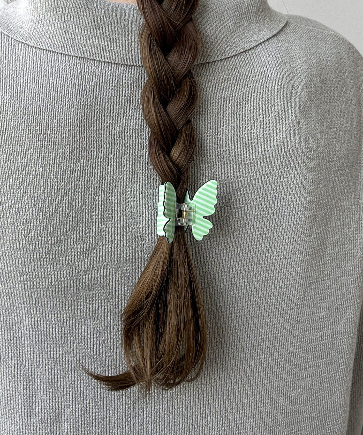 3COINS(スリーコインズ) ストライプバタフライクリップ