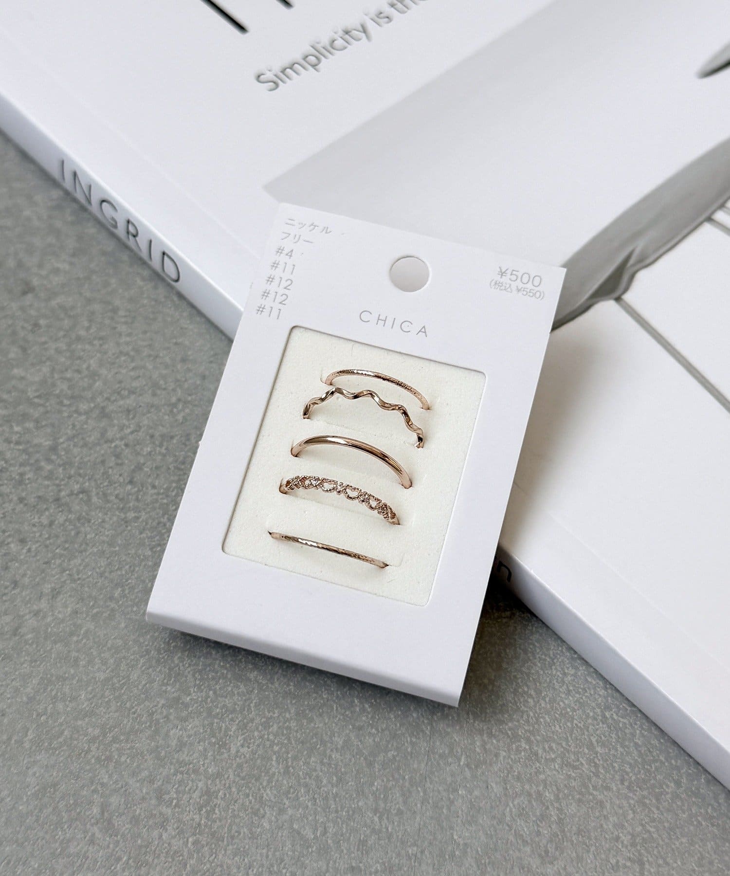 3COINS(スリーコインズ) リングハート5個セット