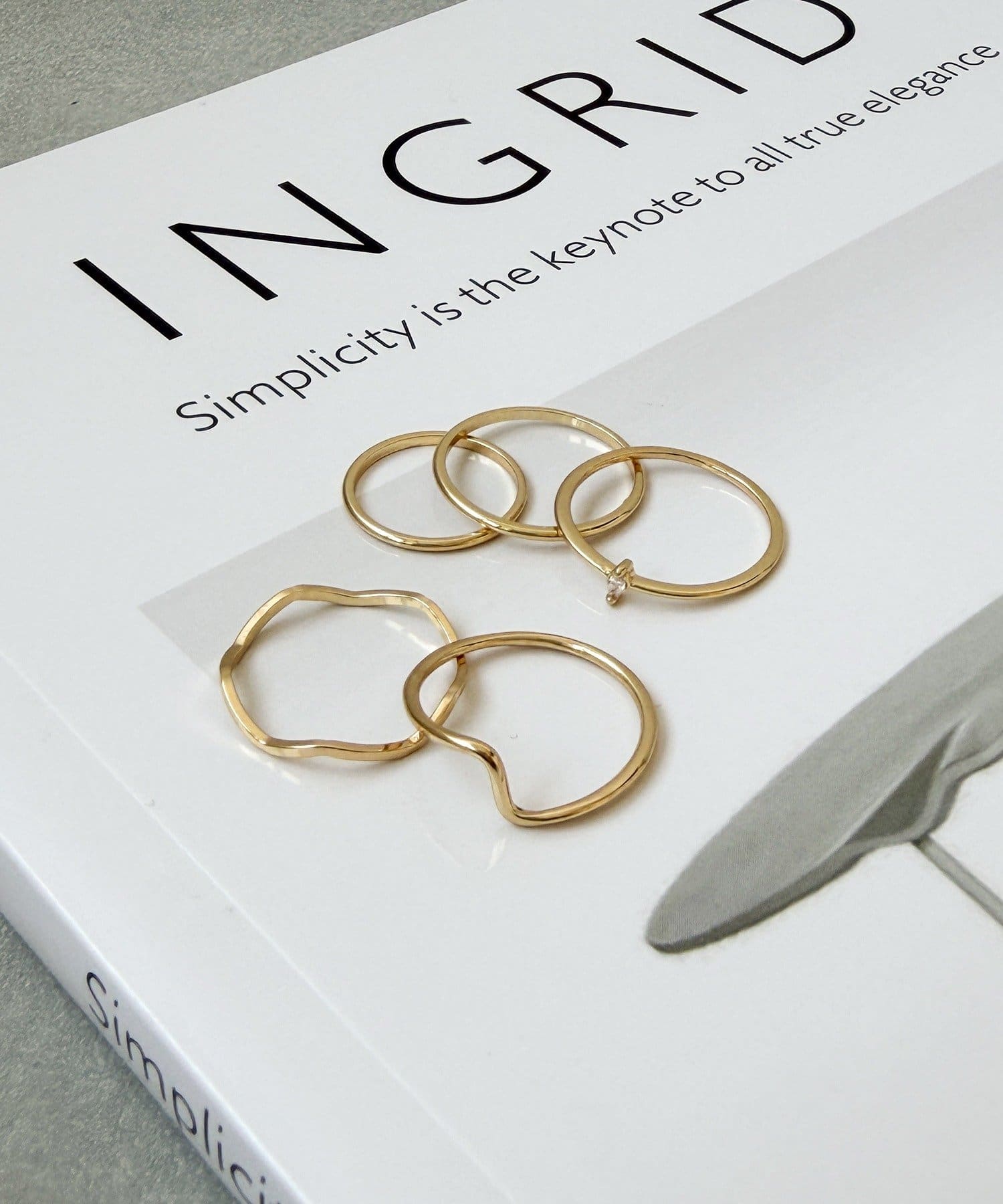 3COINS(スリーコインズ) リングニュアンス5個セット