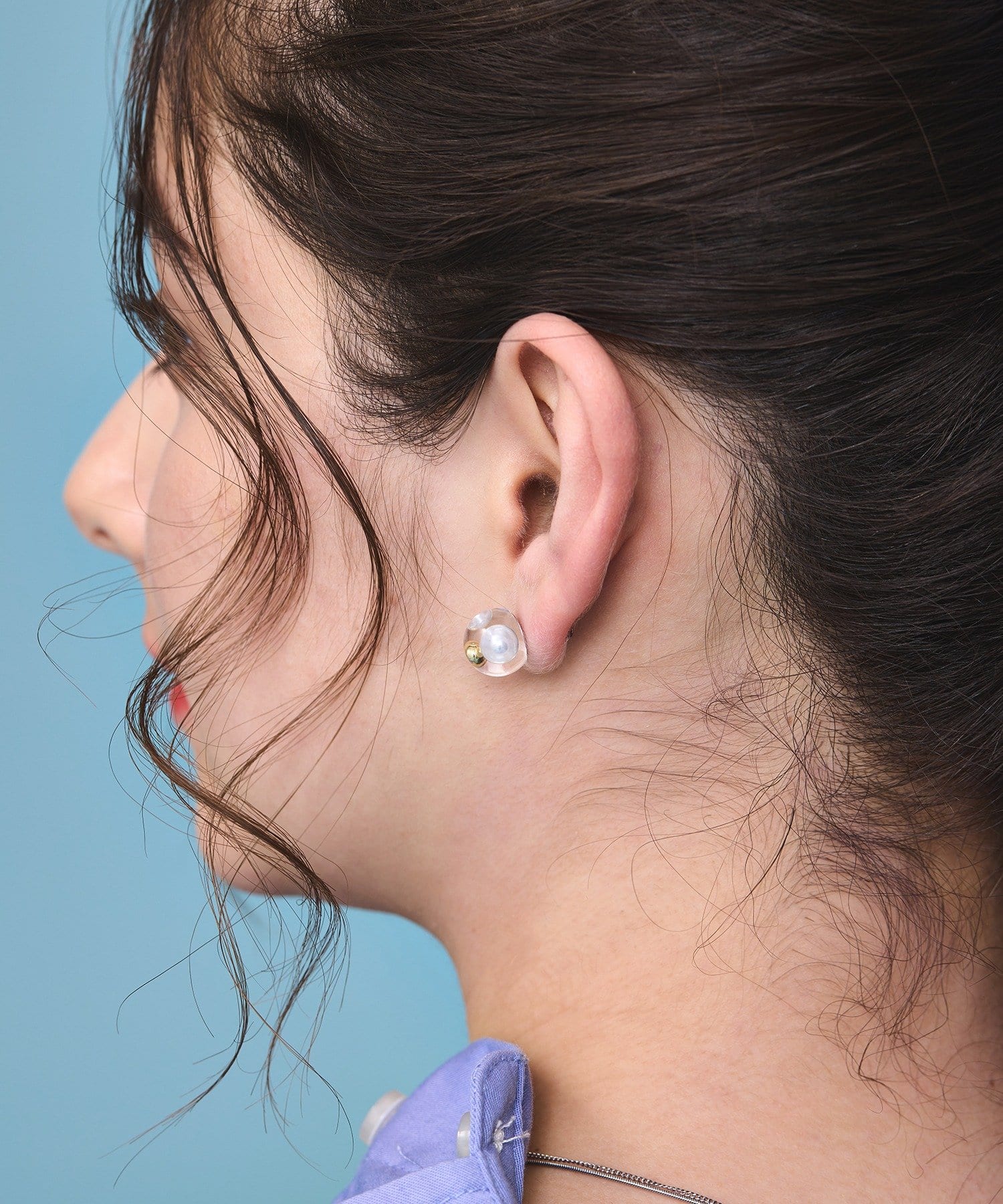 3COINS(スリーコインズ) パーツ封入クリアボールピアス