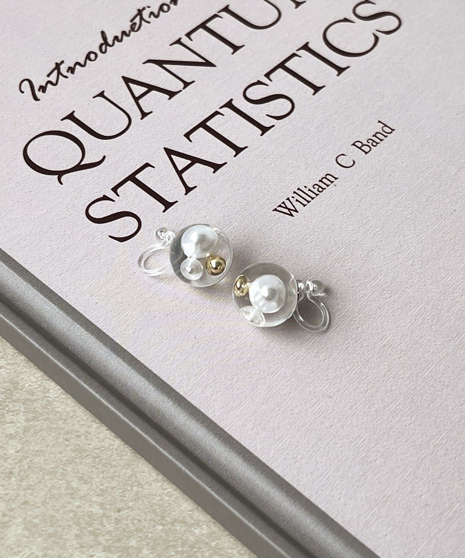 3COINS(スリーコインズ) パーツ封入クリアボール樹脂イヤリング