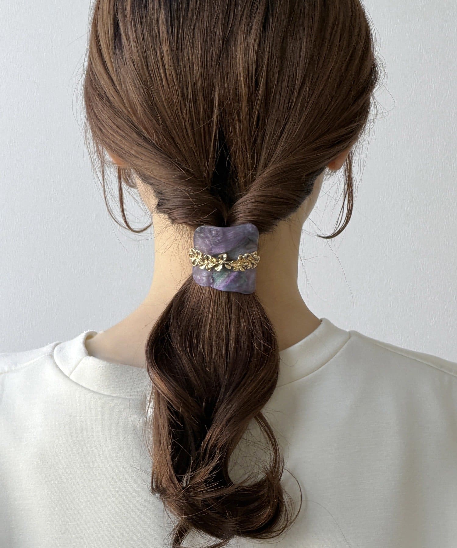 3COINS(スリーコインズ) メタルフラワーマーブルヘアフック