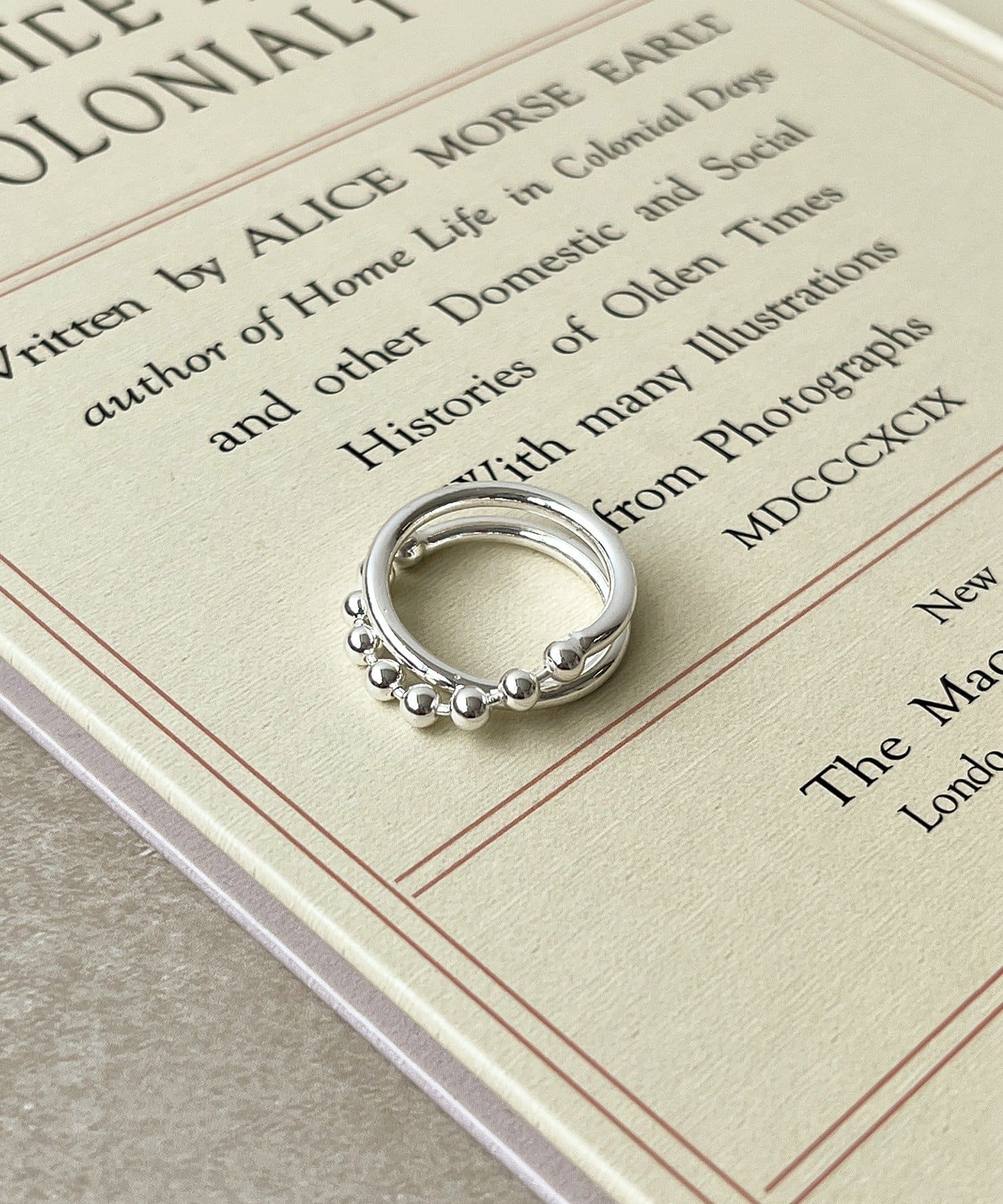 3COINS(スリーコインズ) ボール付デザインリング