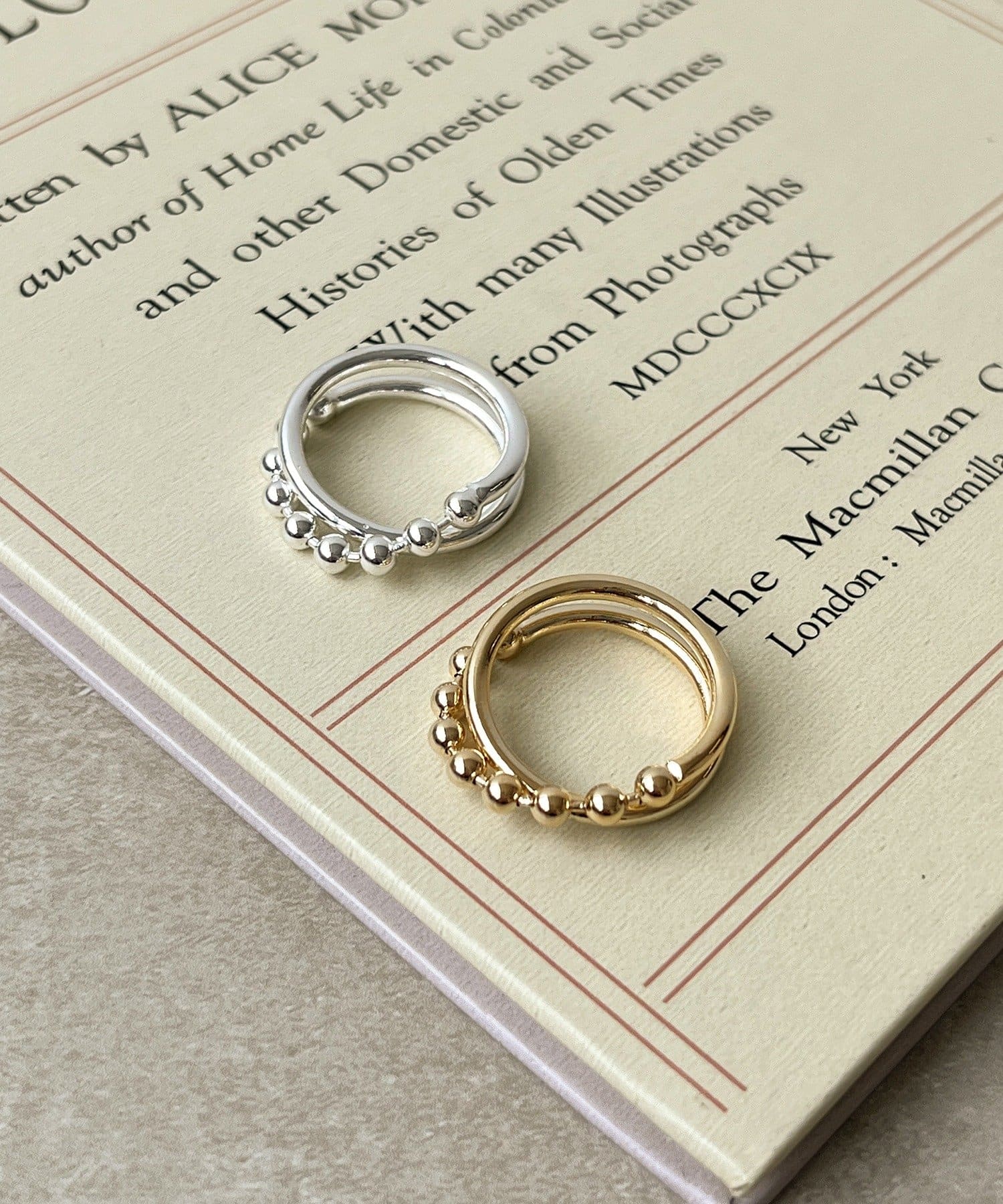 3COINS(スリーコインズ) ボール付デザインリング