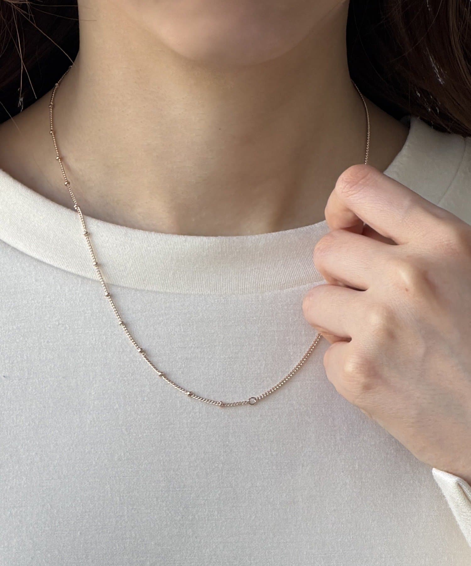 3COINS(スリーコインズ) ツートーンメタルショートネックレス