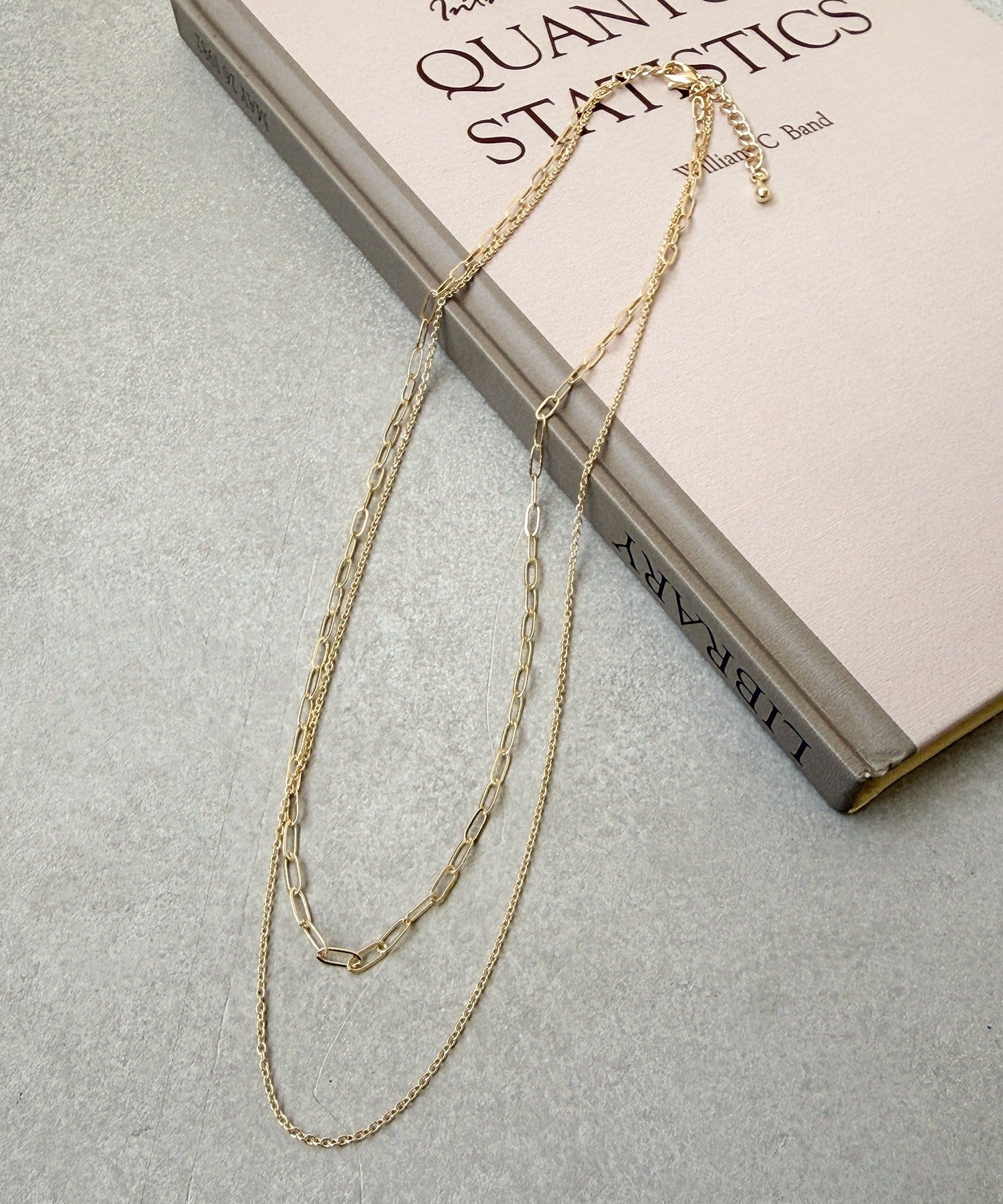 3COINS(スリーコインズ) ダブルチェーンショートネックレス