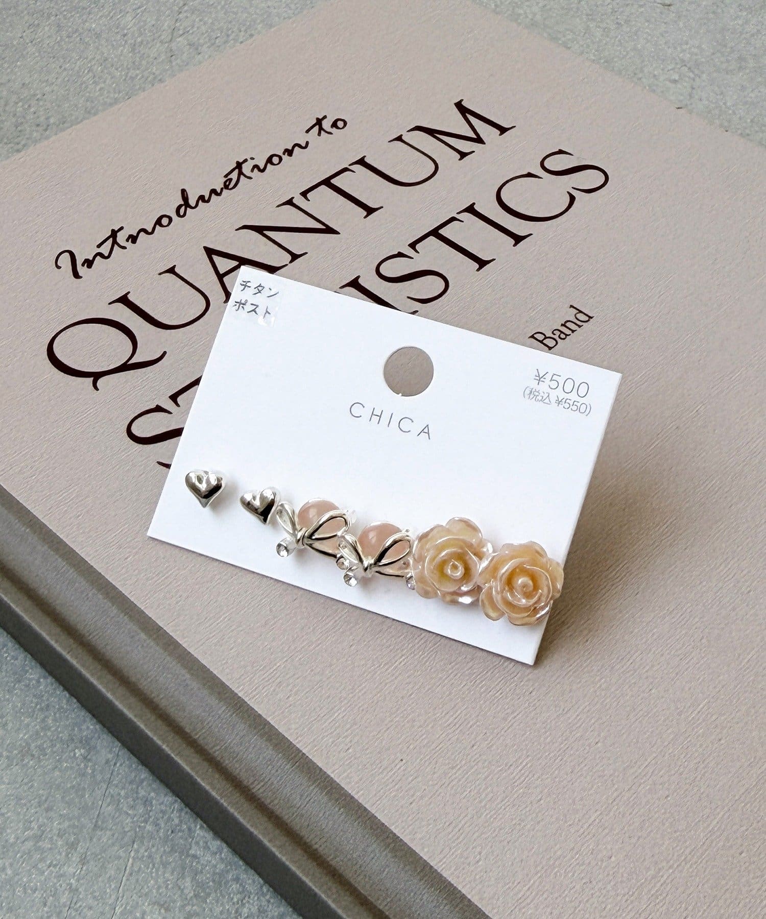 3COINS(スリーコインズ) ローズピアス6個セット