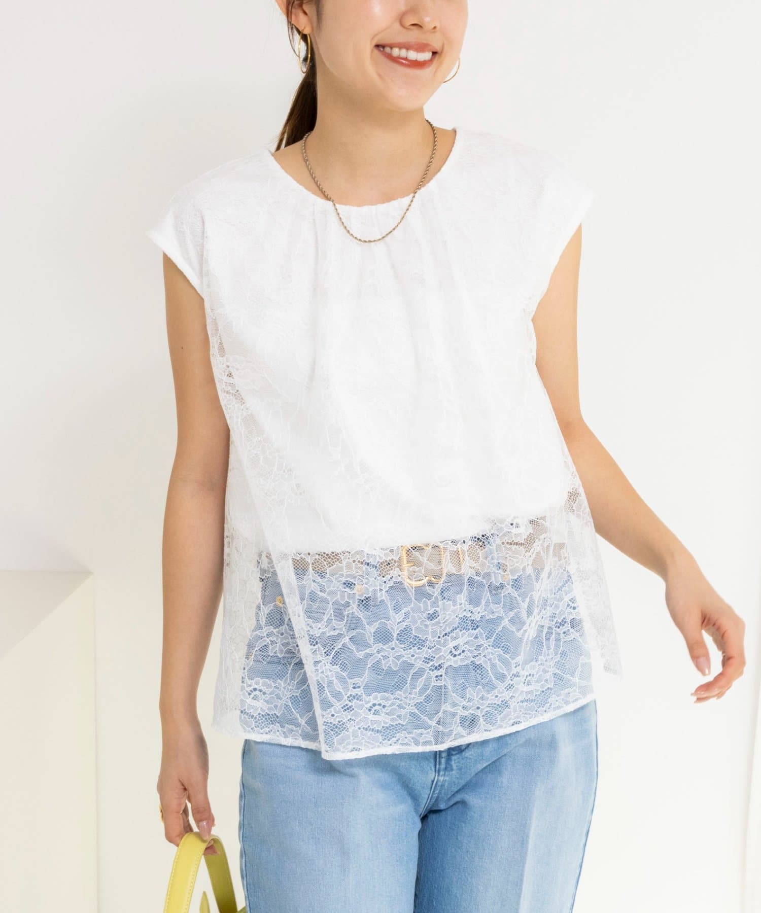 NOLLEY'S(ノーリーズ) ウォッシャブルレースレイヤードブラウス