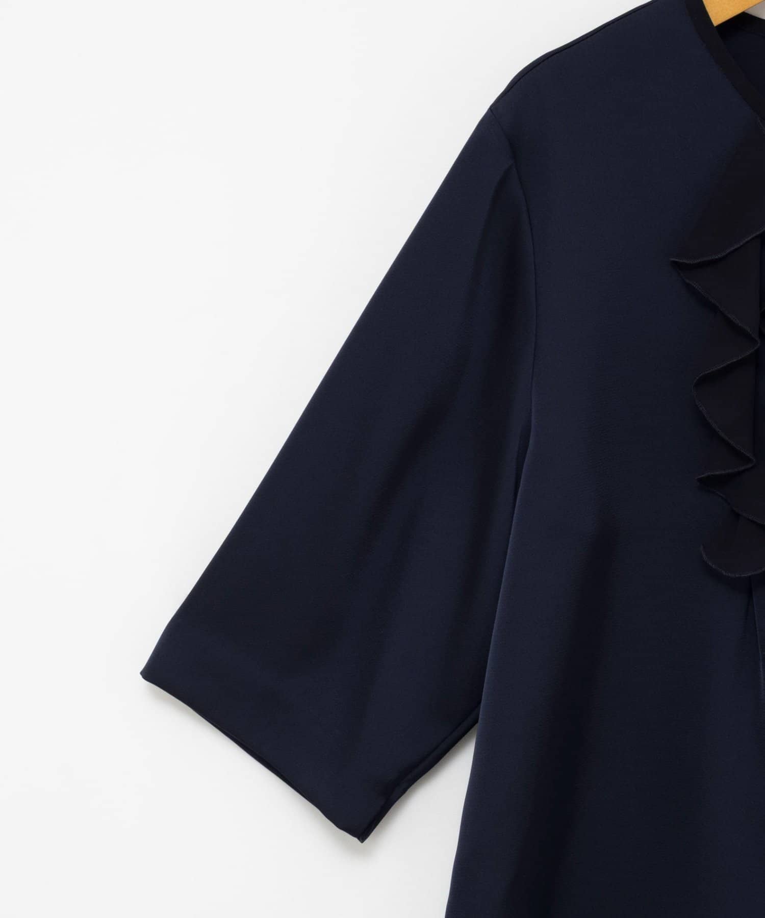 NOLLEY'S(ノーリーズ) ウォッシャブルオトナサテンラッフルブラウス