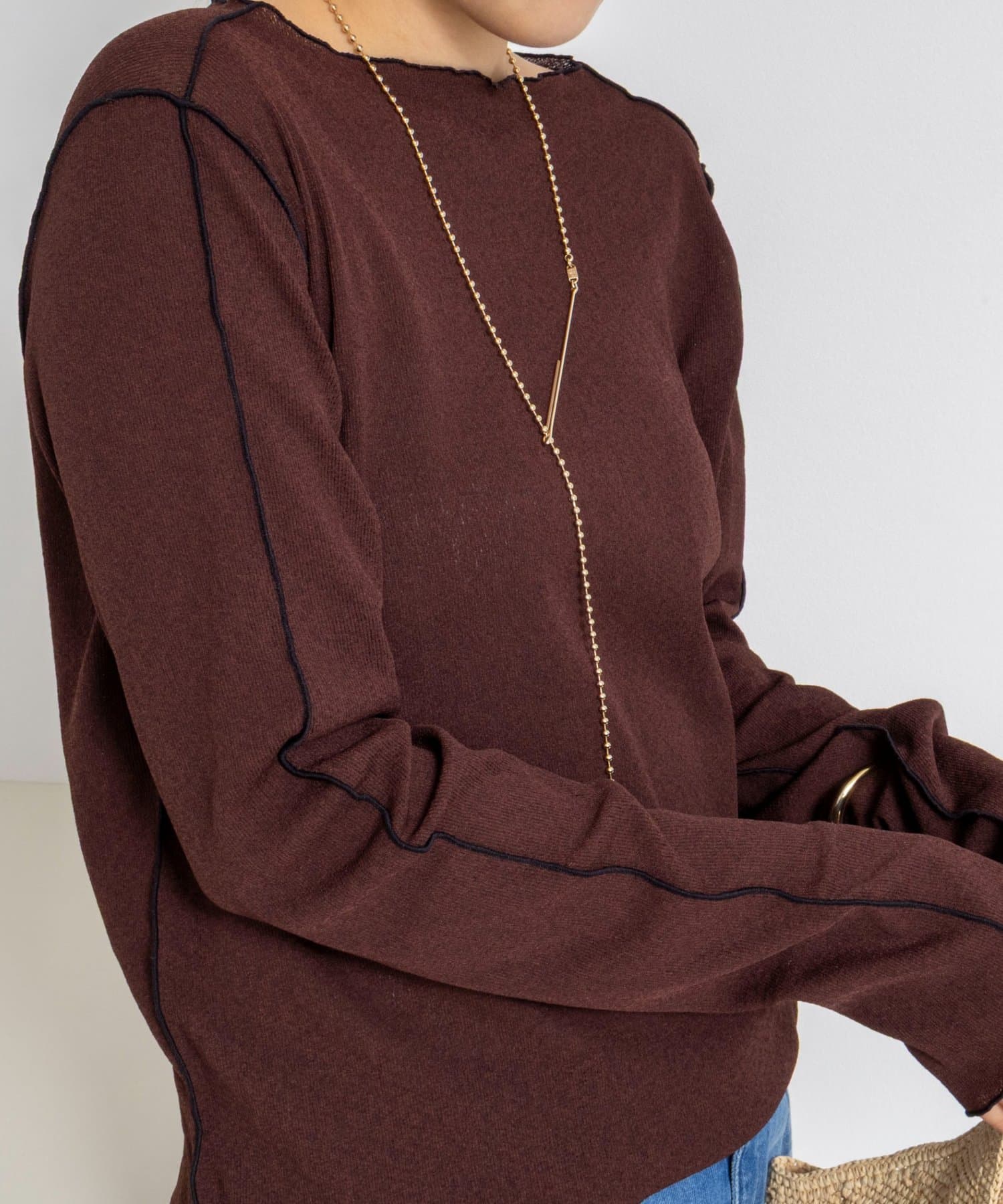 NOLLEY'S(ノーリーズ) ウォッシャブルドライテレコメロー配色プルオーバー