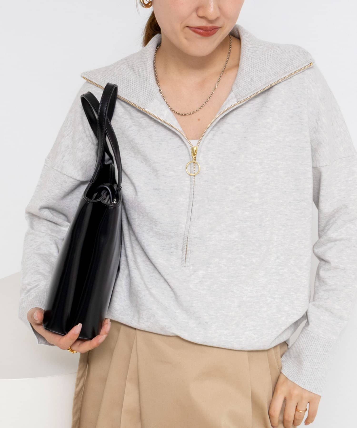 NOLLEY'S(ノーリーズ) 《手洗い可能》ハーフZIPプルオーバー