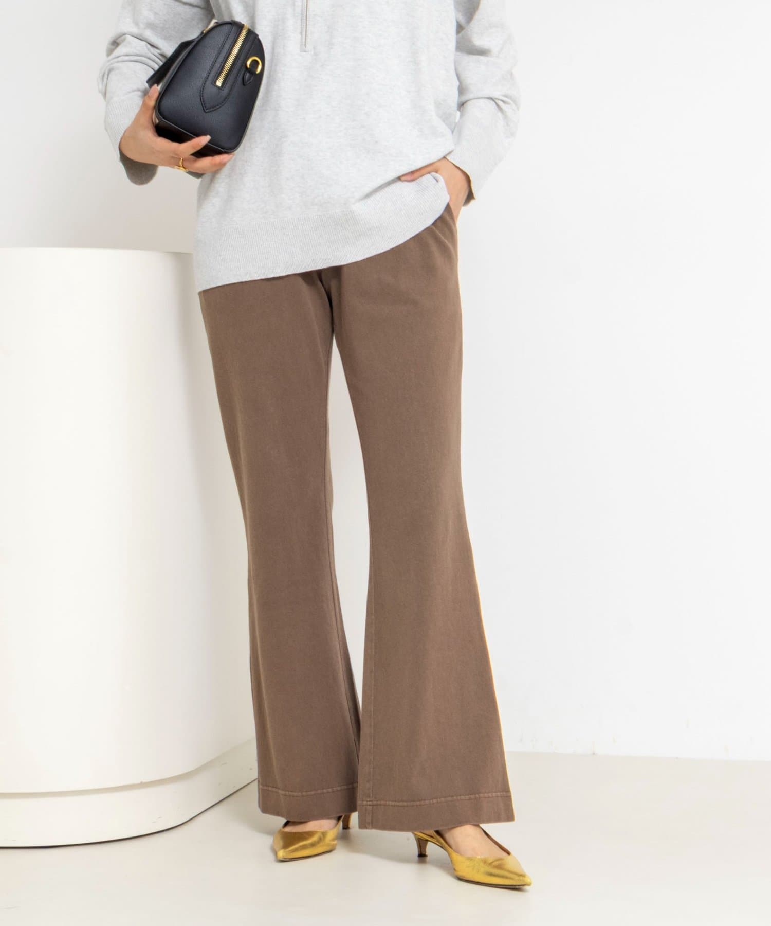 NOLLEY'S(ノーリーズ) ウォッシャブルピグメント加工フレアカットソーパンツ