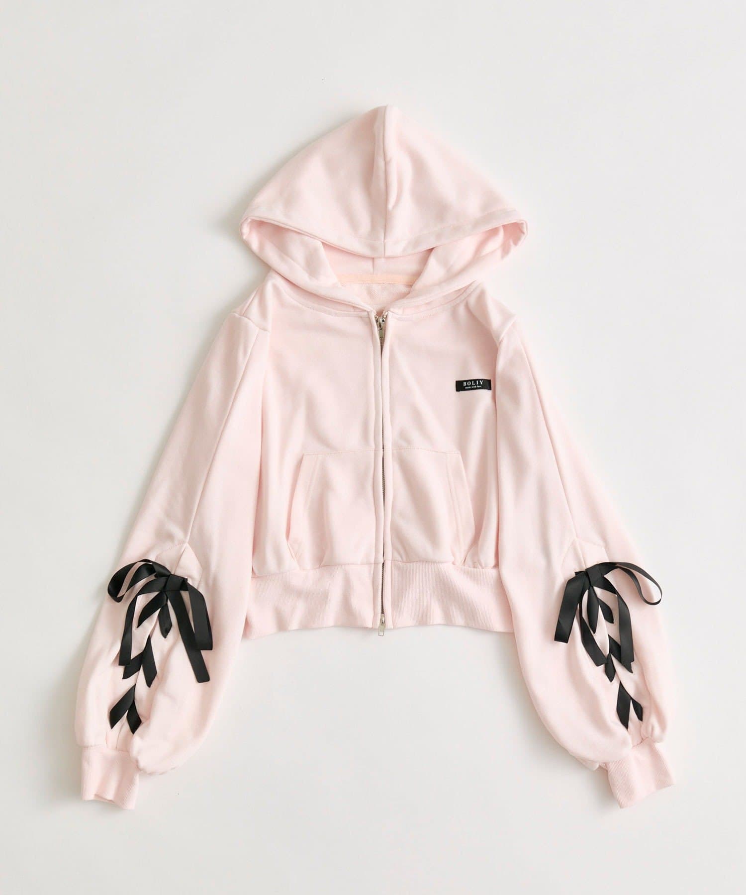 OLIVE des OLIVE(オリーブ デ オリーブ) 袖レースアップジップパーカー