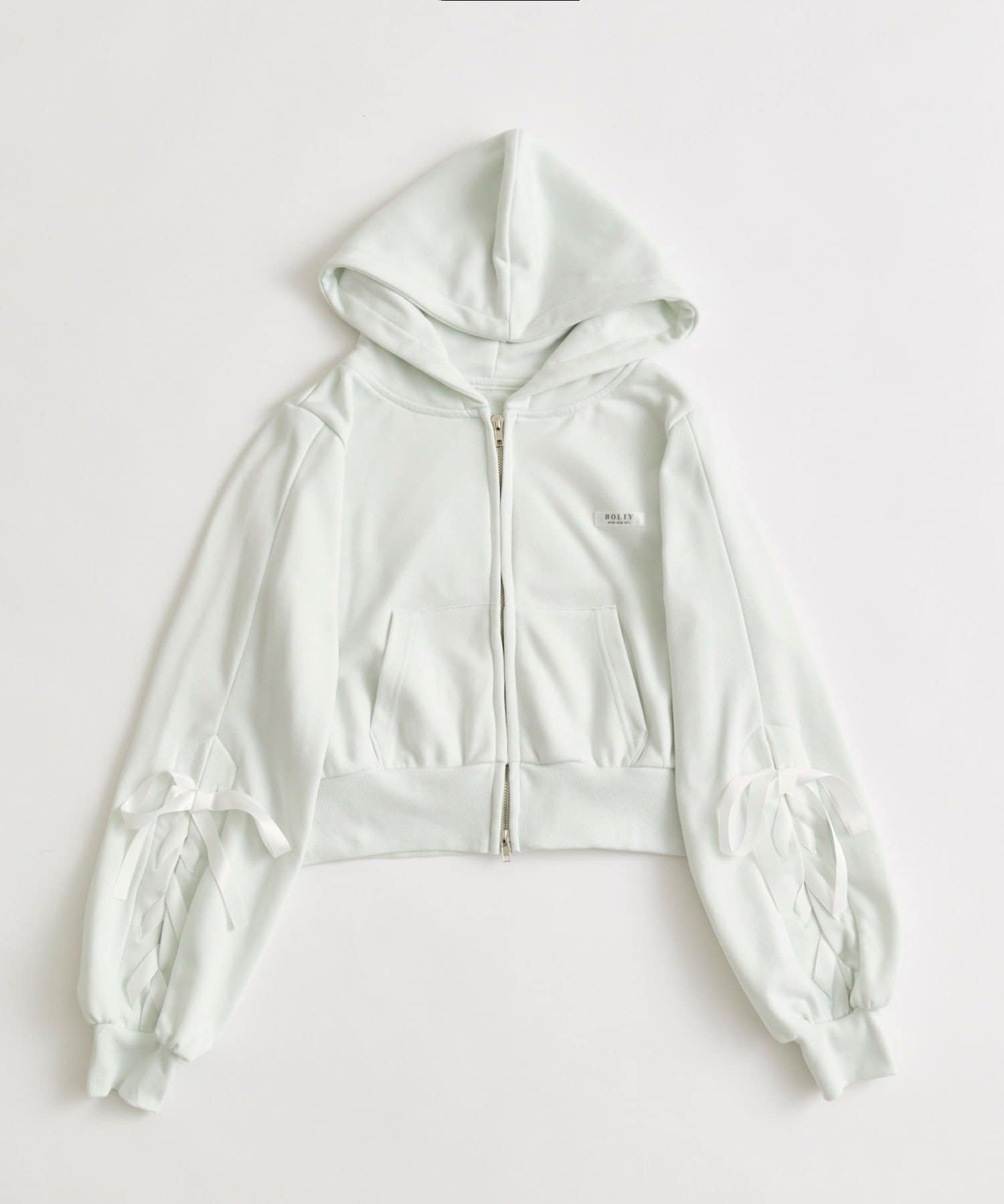 OLIVE des OLIVE(オリーブ デ オリーブ) 袖レースアップジップパーカー