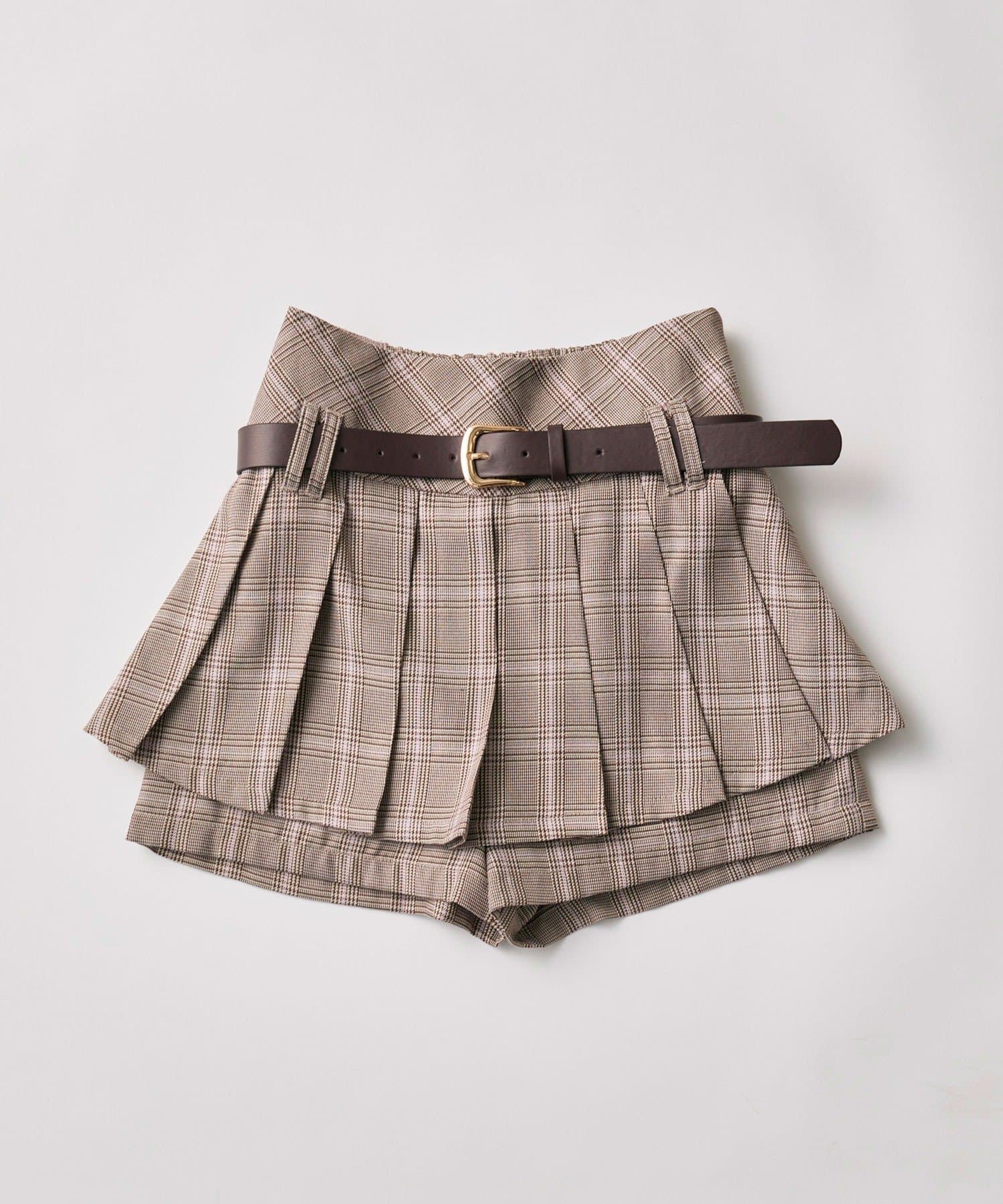 OLIVE des OLIVE(オリーブ デ オリーブ) ベルト付きプリーツスカパン