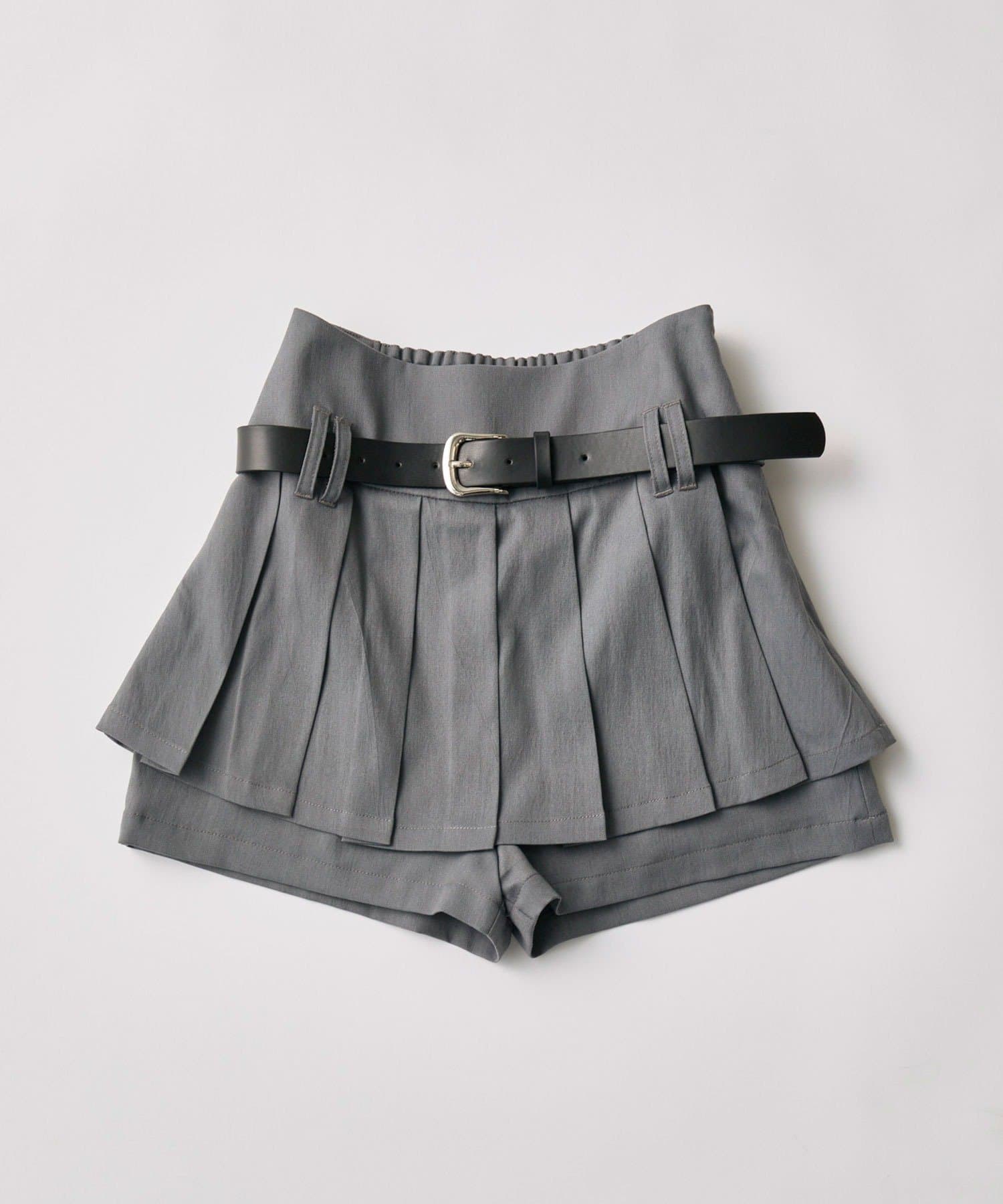 OLIVE des OLIVE(オリーブ デ オリーブ) ベルト付きプリーツスカパン