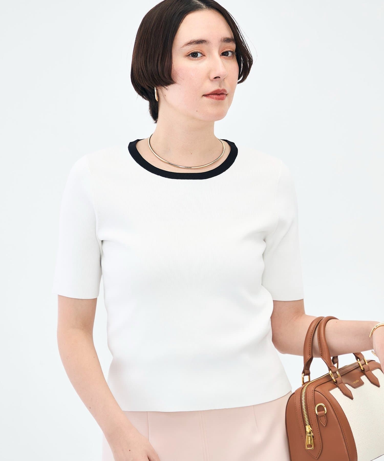 NOLLEY'S(ノーリーズ) 《アンサンブル対応》《手洗い可能》マルチファンクション5分袖プルオーバー