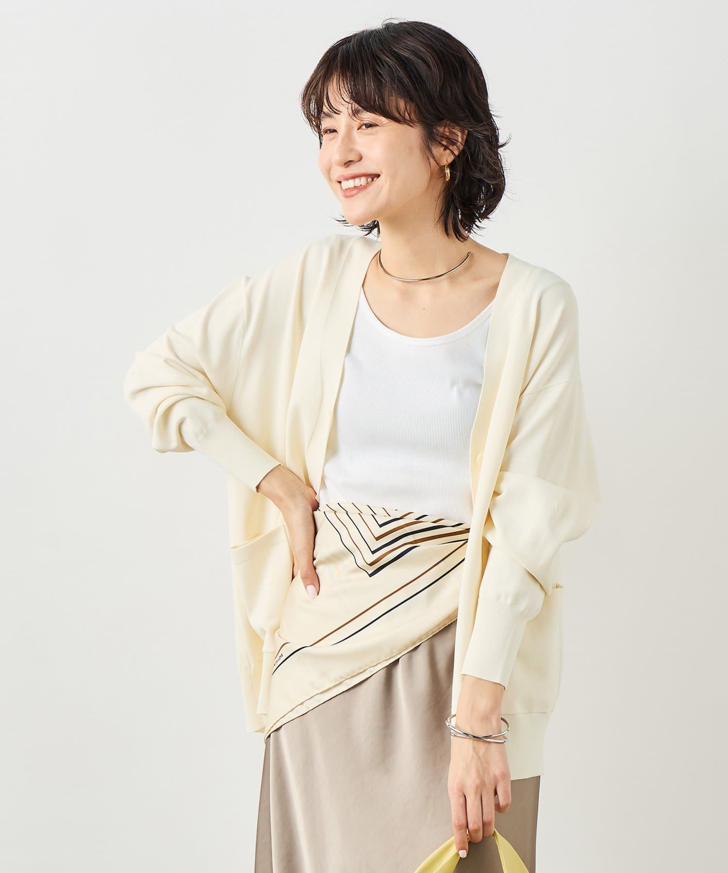 NOLLEY'S(ノーリーズ) 《手洗い可能》マルチファンクションVネックカーディガン