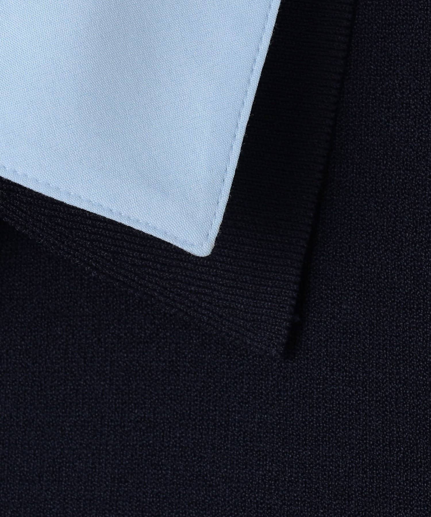 NOLLEY'S(ノーリーズ) 《手洗い可能》シャツレイヤード風スキッパーポロニット