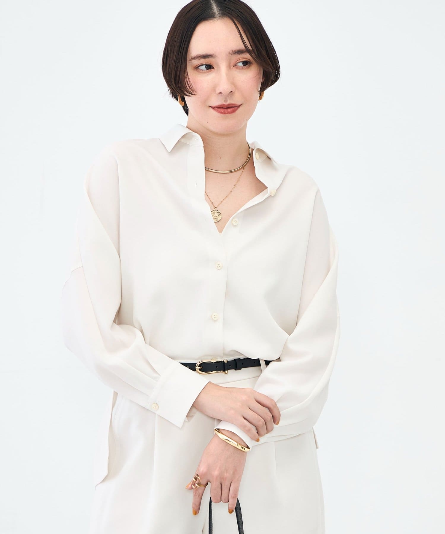 NOLLEY'S(ノーリーズ) 《セットアップ対応》ウォッシャブルストレッチツイルドルマンシャツ