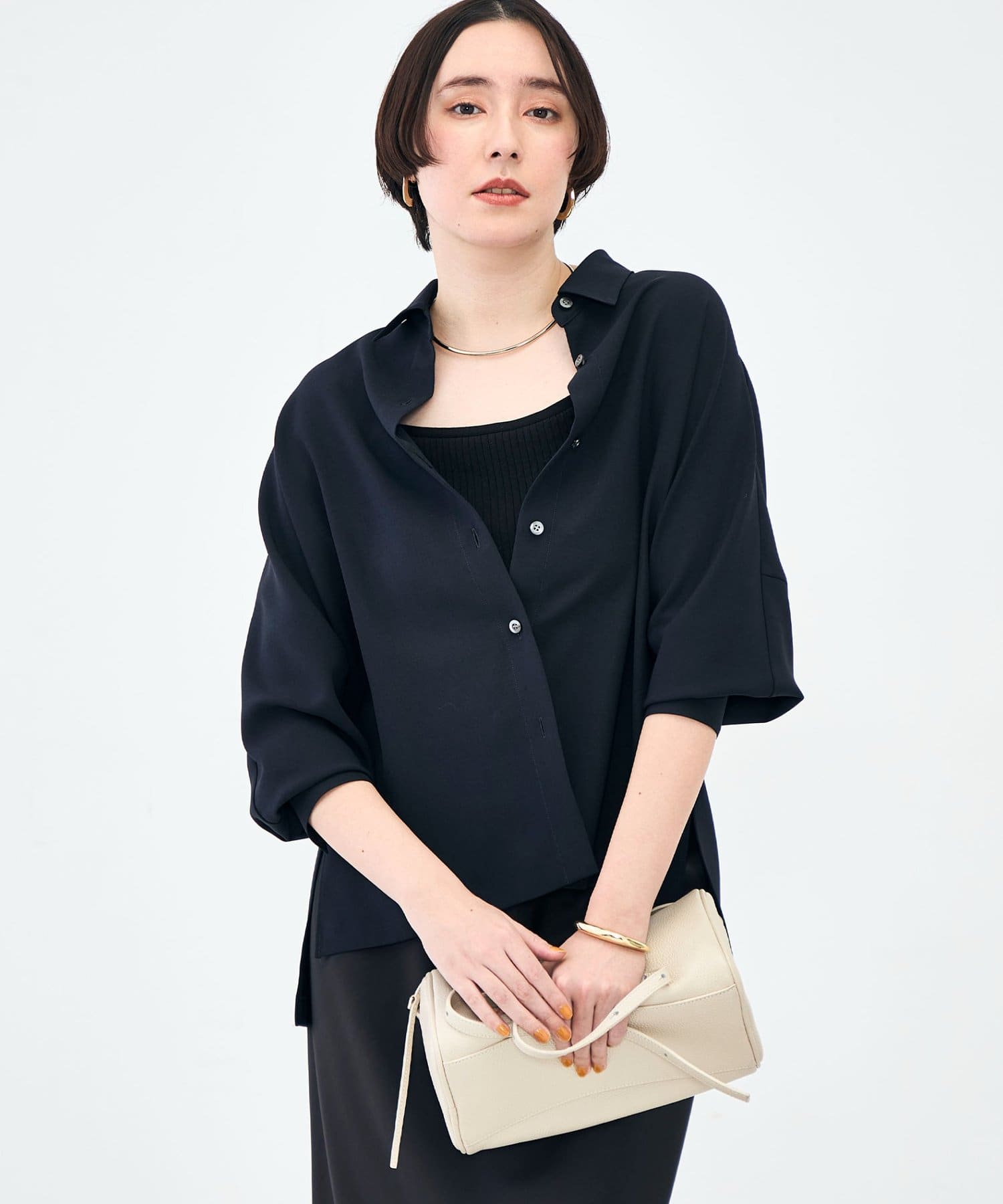 NOLLEY'S(ノーリーズ) 《セットアップ対応》ウォッシャブルストレッチツイルドルマンシャツ