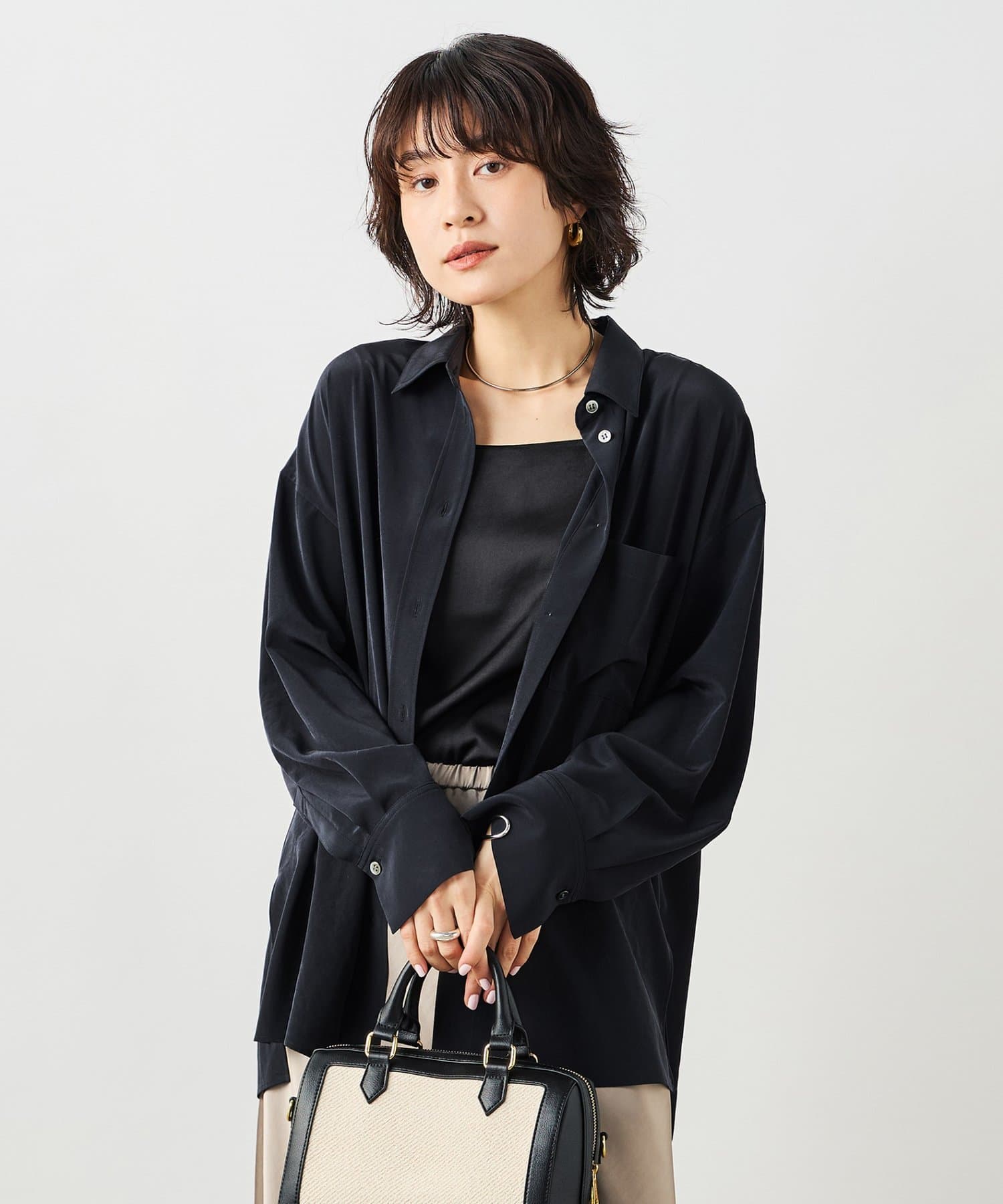 NOLLEY'S(ノーリーズ) ウォッシャブルトリアセドレープシャツ