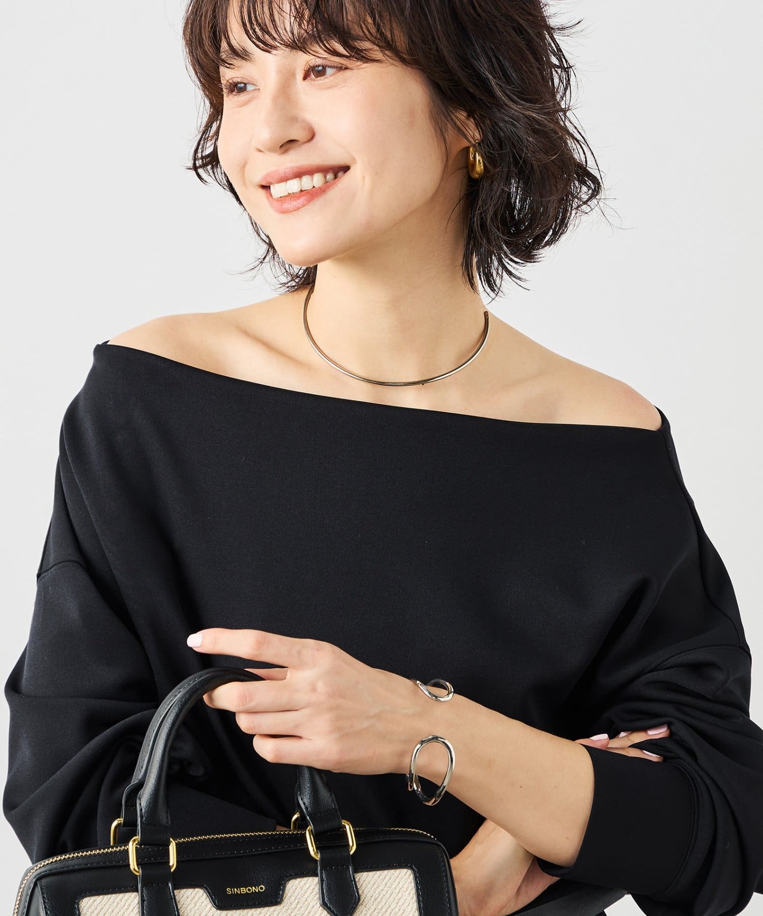 NOLLEY'S(ノーリーズ) 《セットアップ対応》ウォッシャブルボートネックライトダンボールプルオーバー