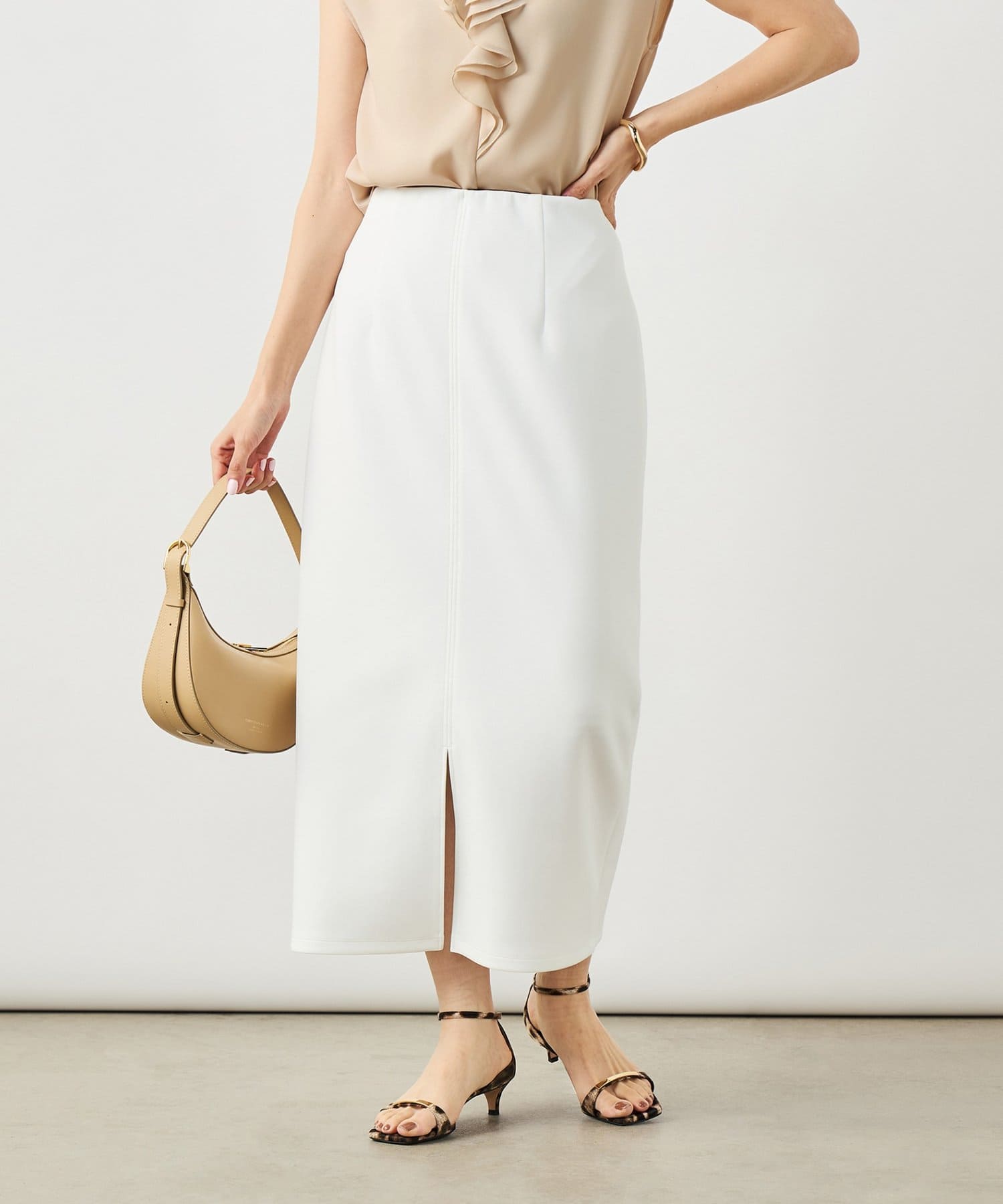 NOLLEY'S(ノーリーズ) 《セットアップ対応》ウォッシャブルライトダンボール2WAYタイトスカート