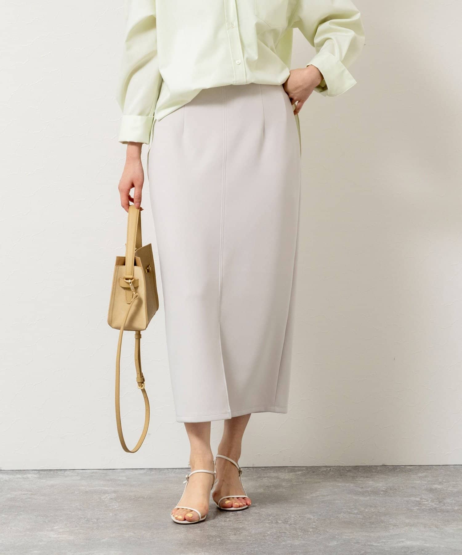 NOLLEY'S(ノーリーズ) 《セットアップ対応》ウォッシャブルライトダンボール2WAYタイトスカート