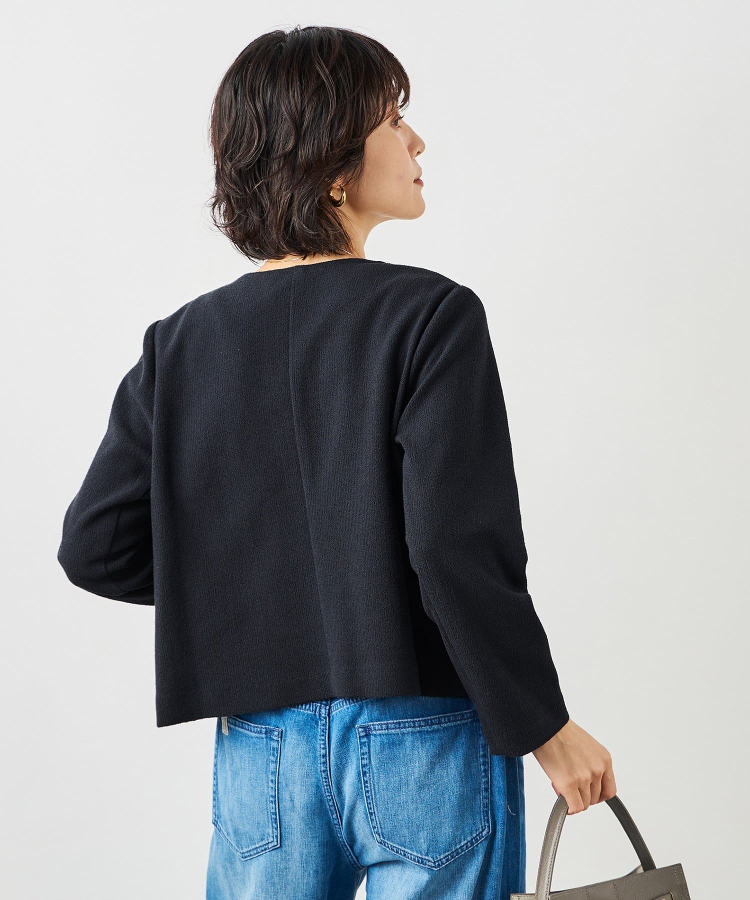 NOLLEY'S(ノーリーズ) ウォッシャブルラッセルリングカーデジャケット