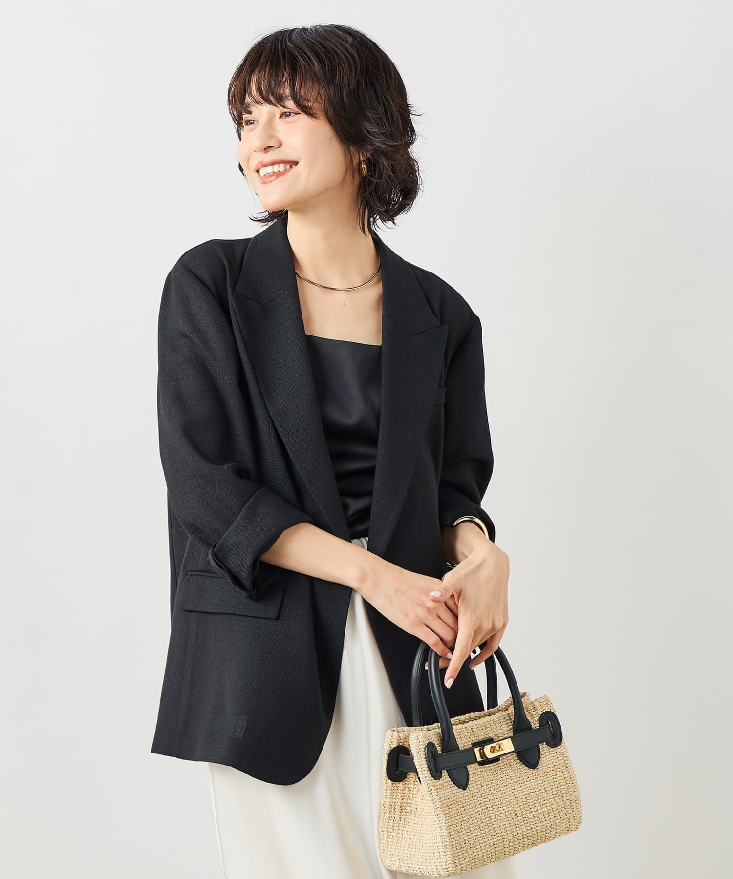 NOLLEY'S(ノーリーズ) ウォッシャブルリネンライクオーバージャケット