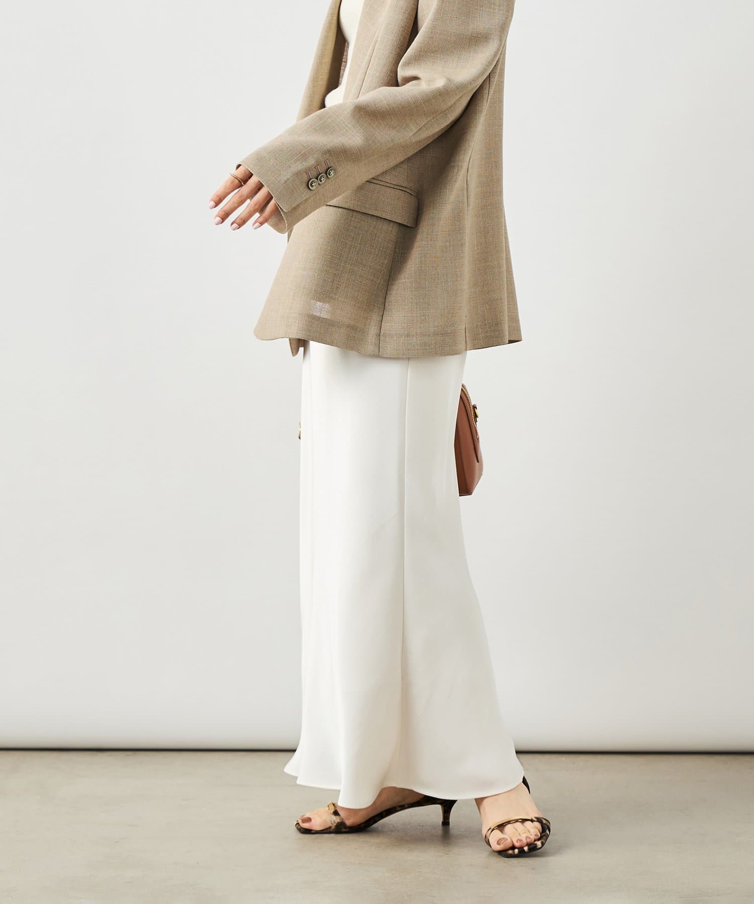 NOLLEY'S(ノーリーズ) ウォッシャブルダブルサテンナロースカート